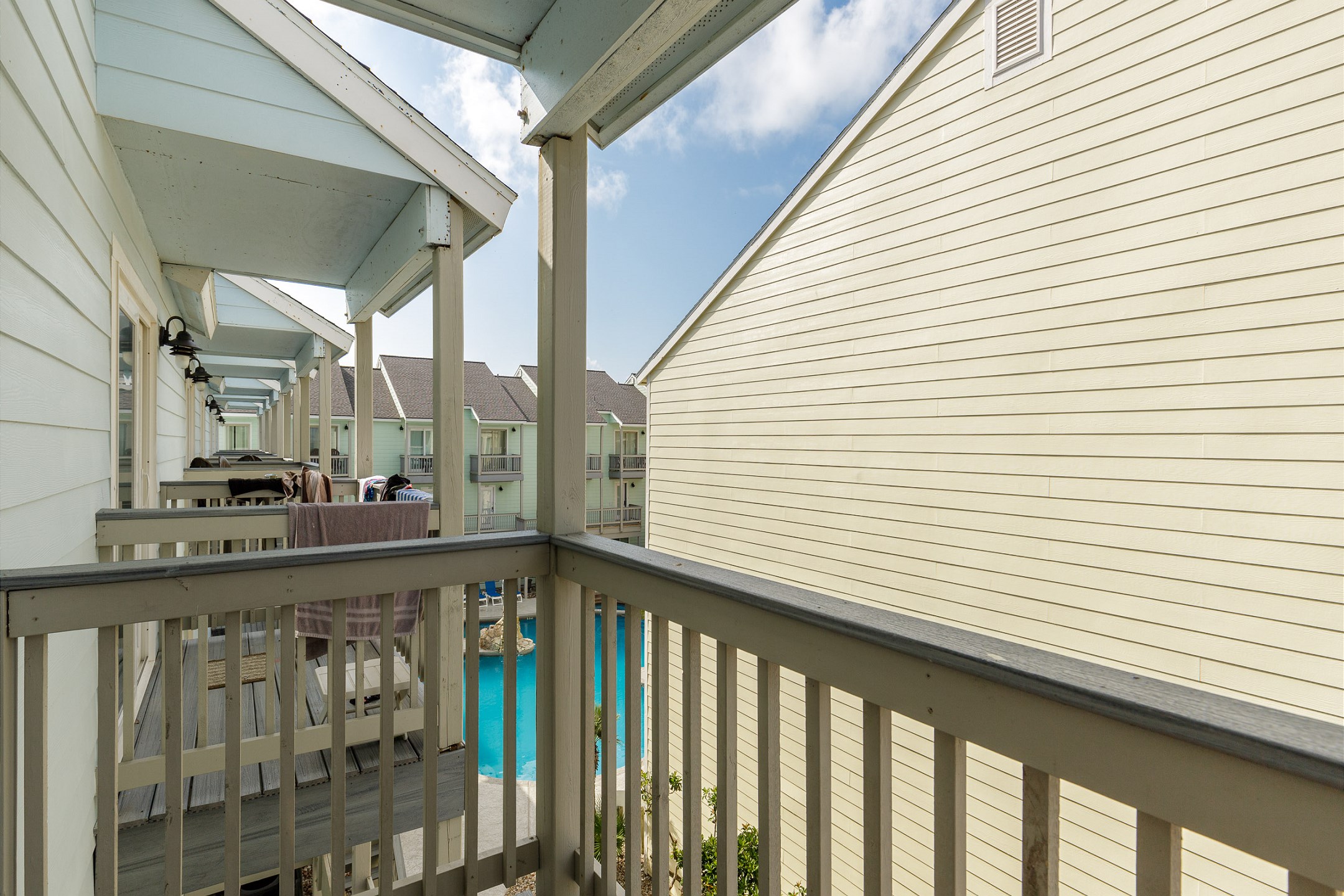 Pool view from the guest bedroom private balcony 