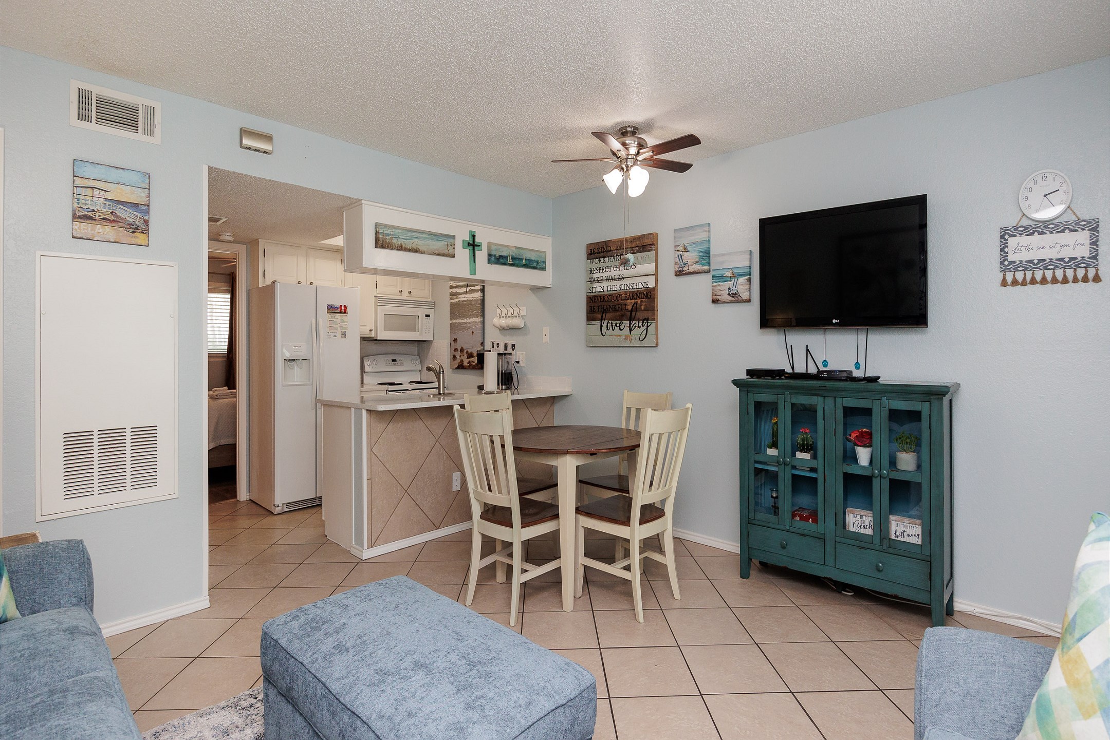Open concept living, dining and kitchen area to spend time with the family 