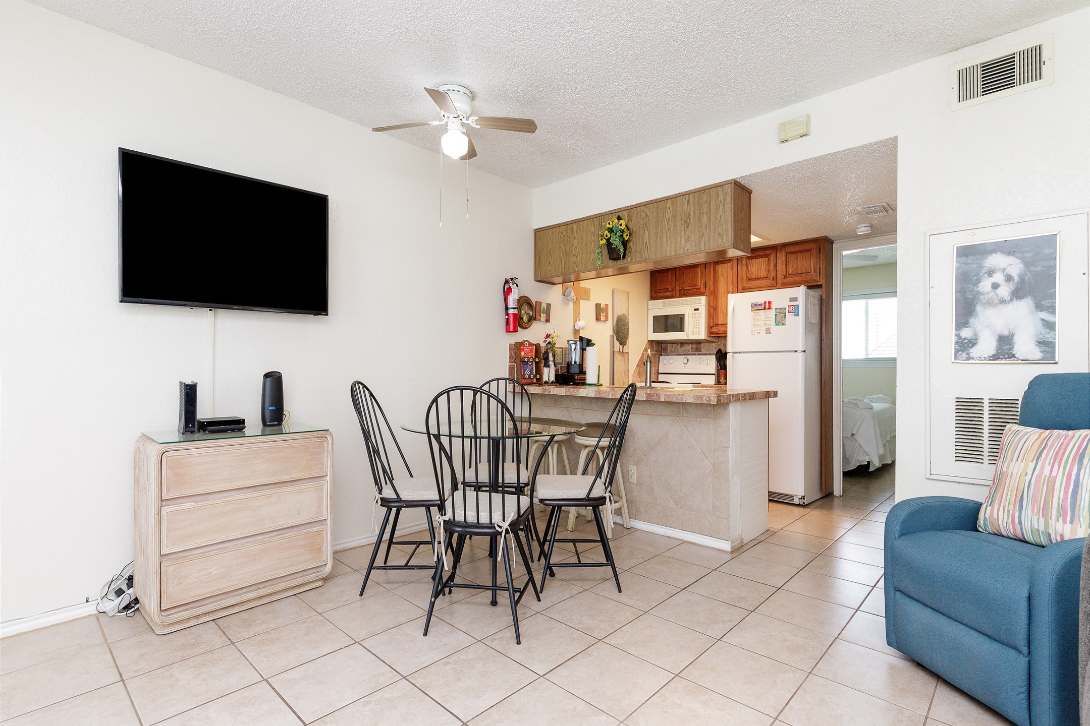 Share meals and laughter in the cozy dining area