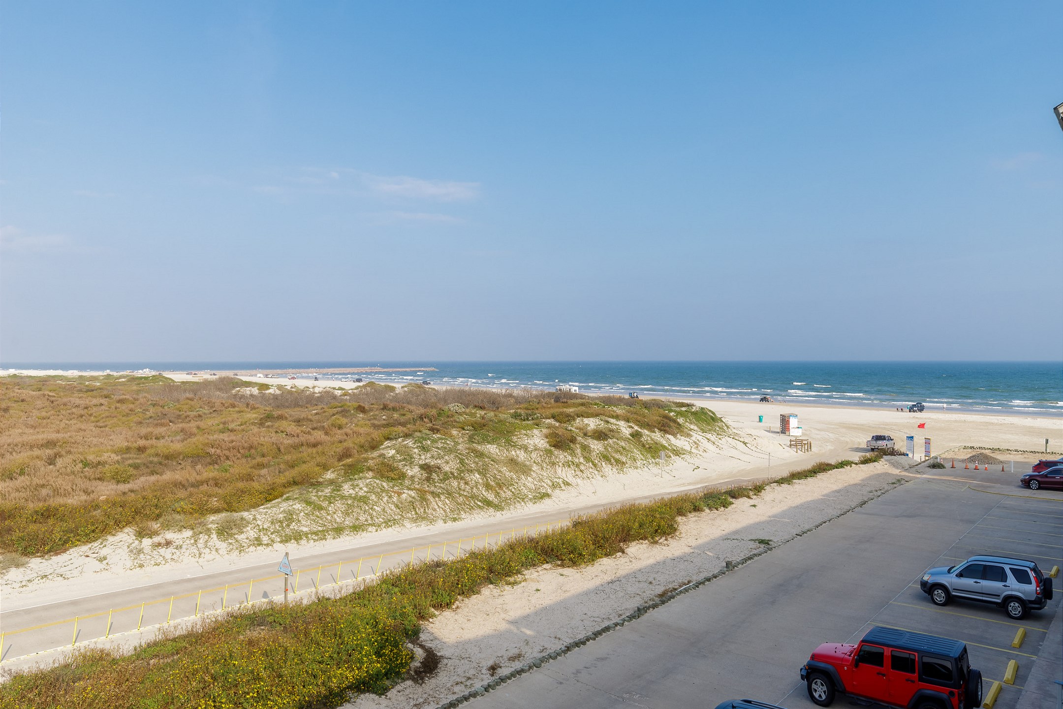Beach views from private living area balcony 