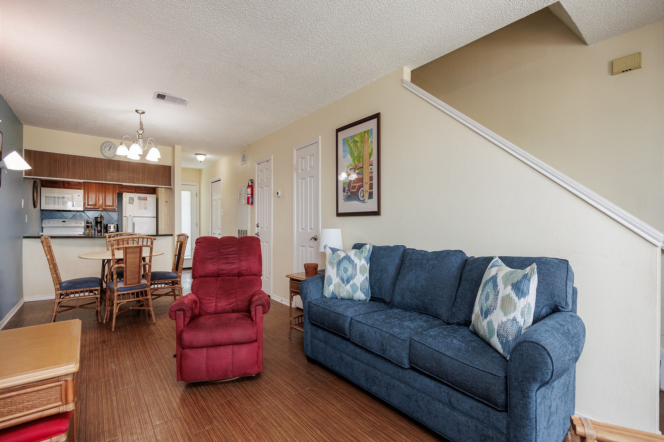 Living area with queen size sleeper sofa