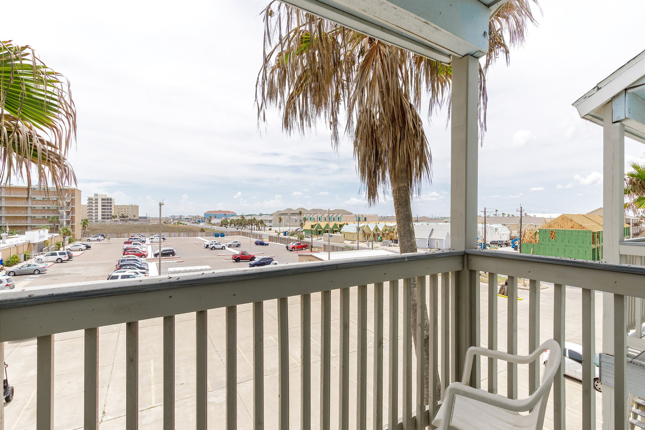 Private balcony off the second bedroom with seating 