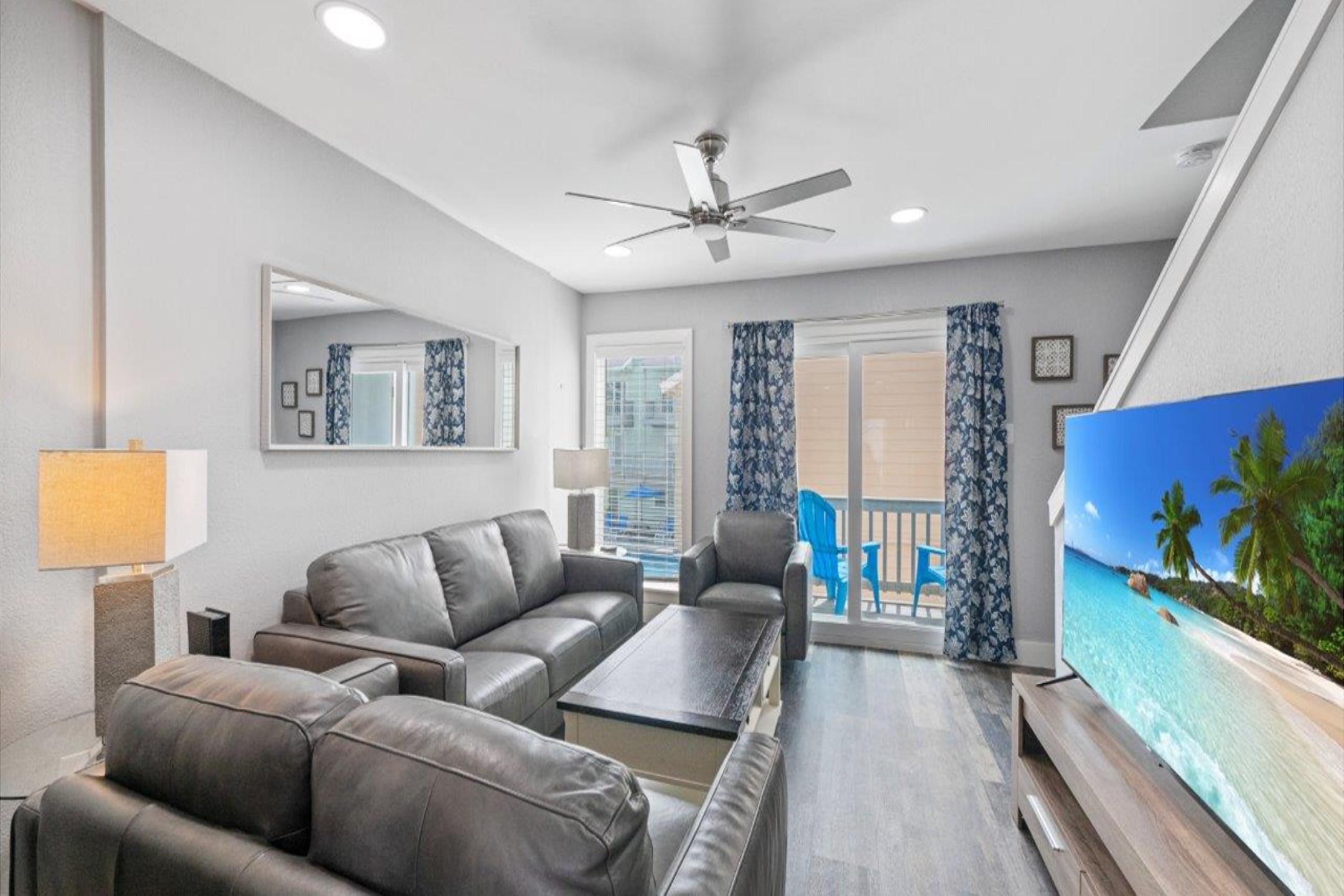 Enjoy the light, bright and airy feel as you relax in the living area.