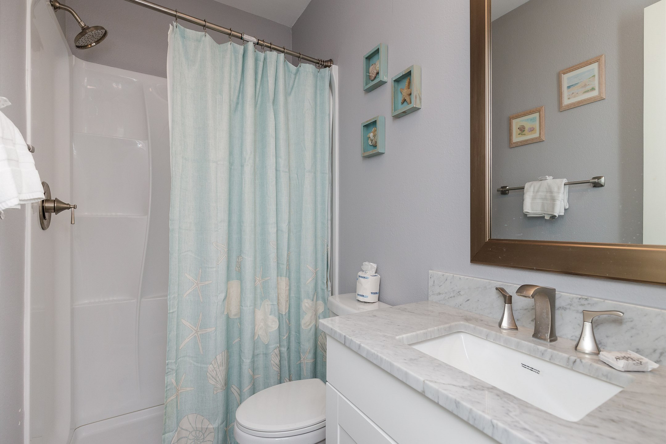 Guest bathroom with walk in shower 