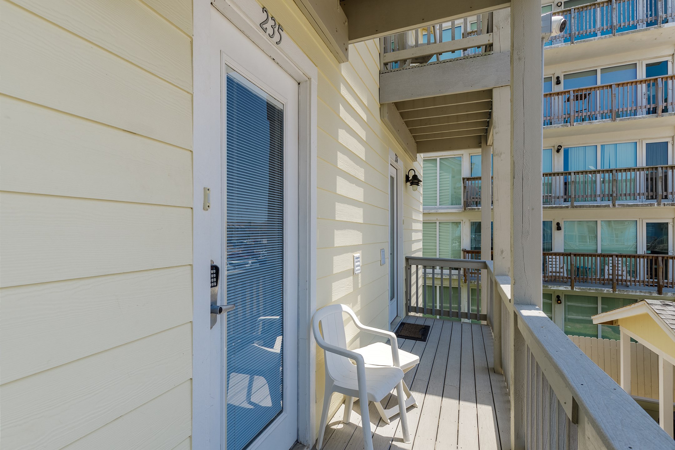 Front entrance on the second floor, #235 with coded lock for extra security 