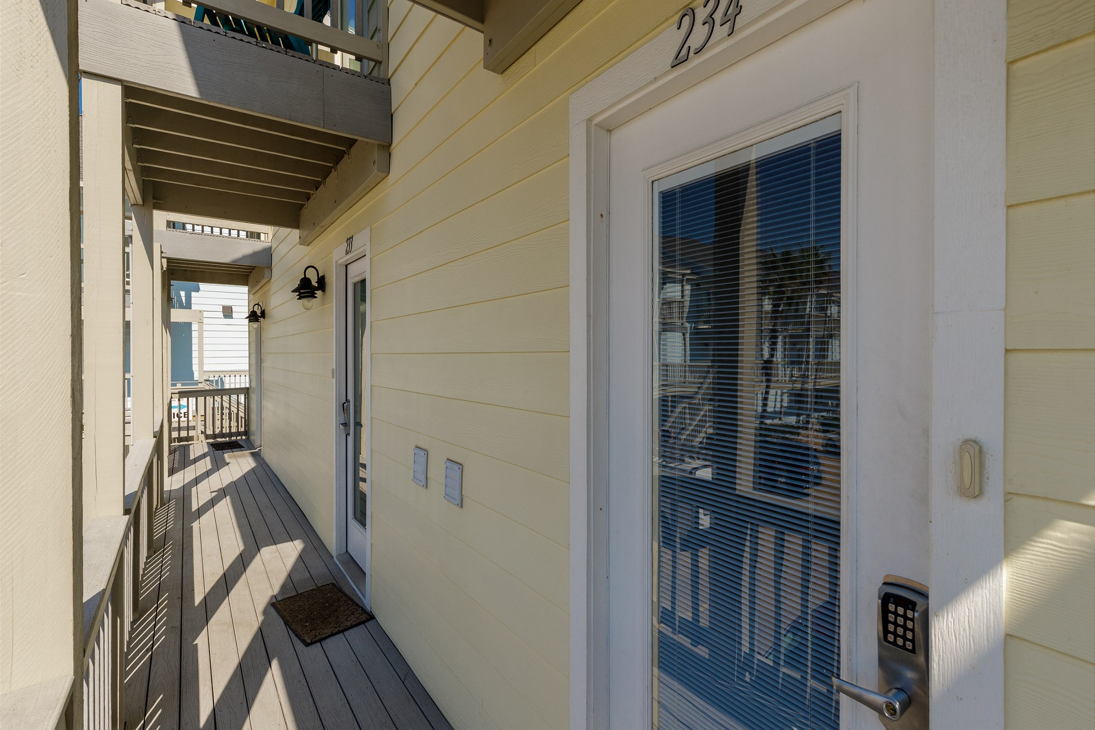 Front entrance on the second floor, #234 with coded lock for extra security 