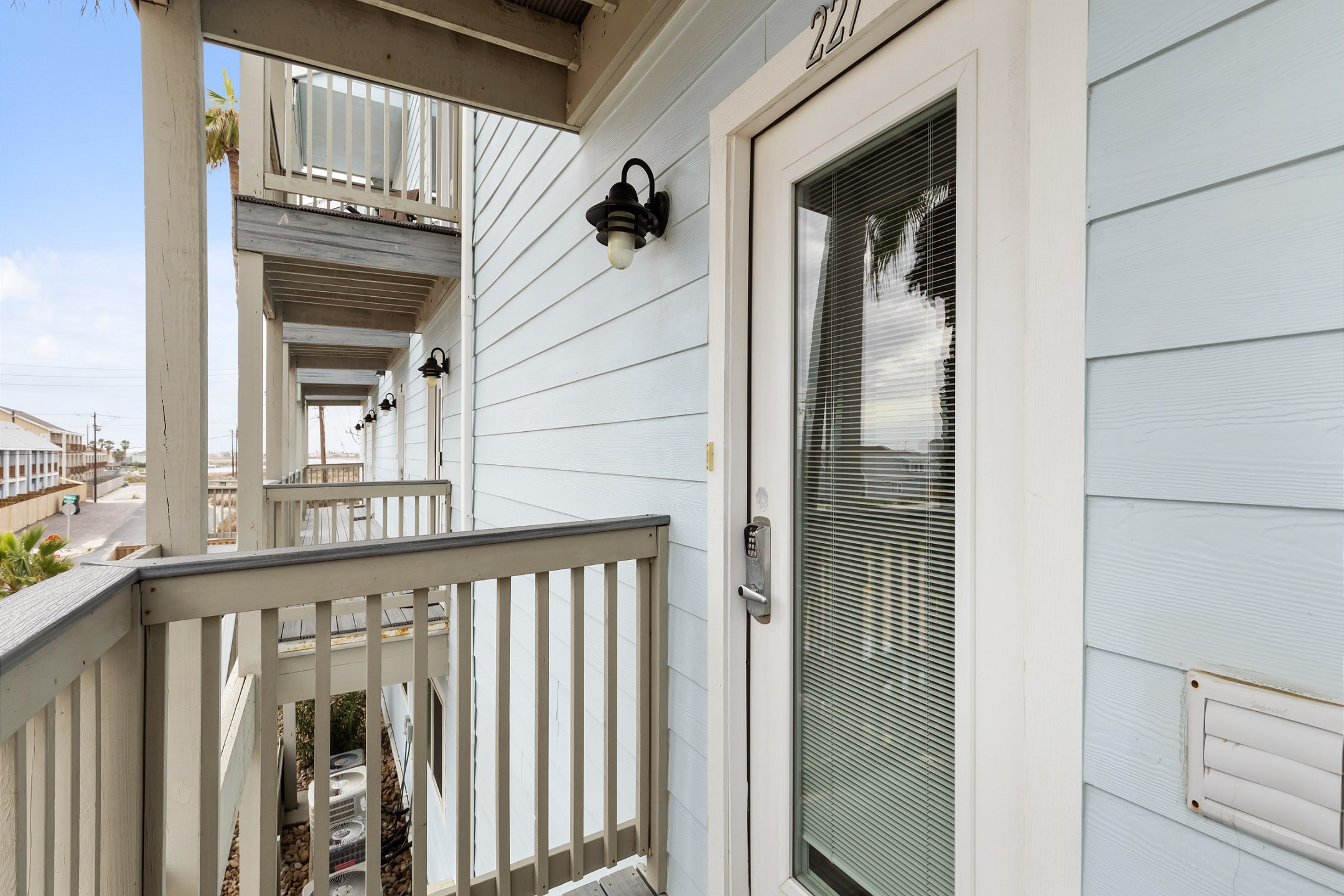 Front entrance to property on the second floor, #227