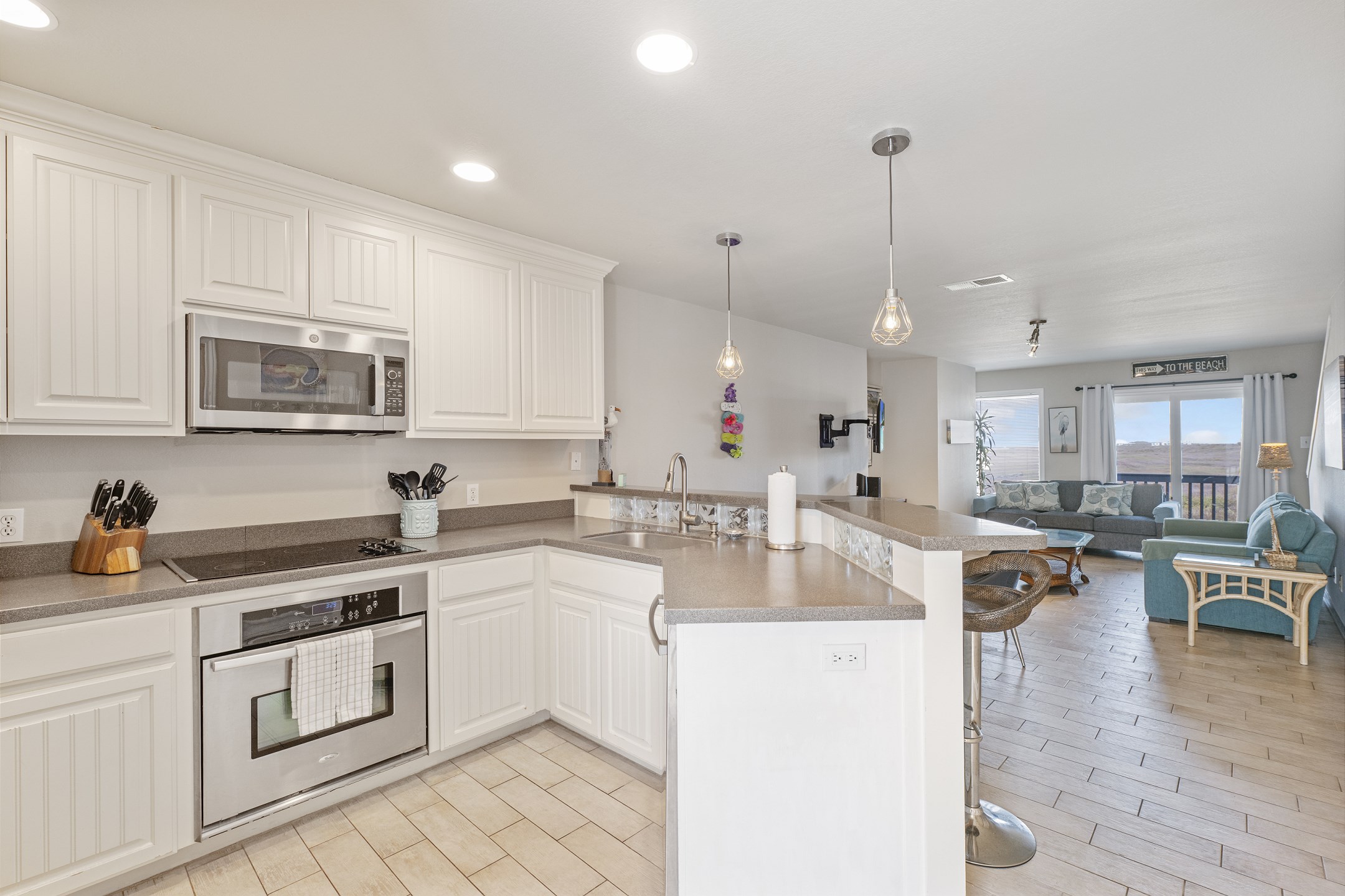 Open concept kitchen space that over looks the common area to entertain the family 