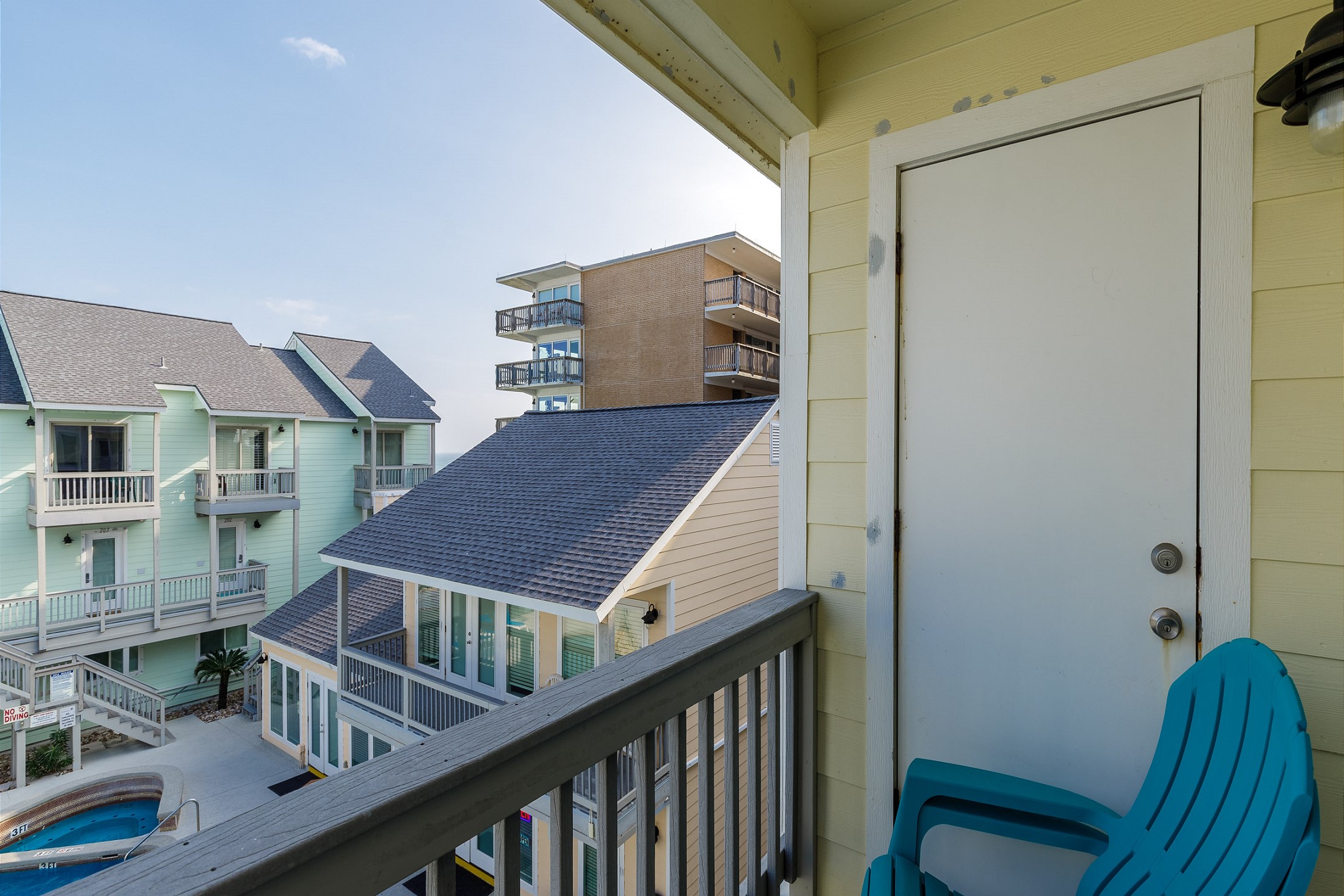 Master bedroom balcony with comfy seating 