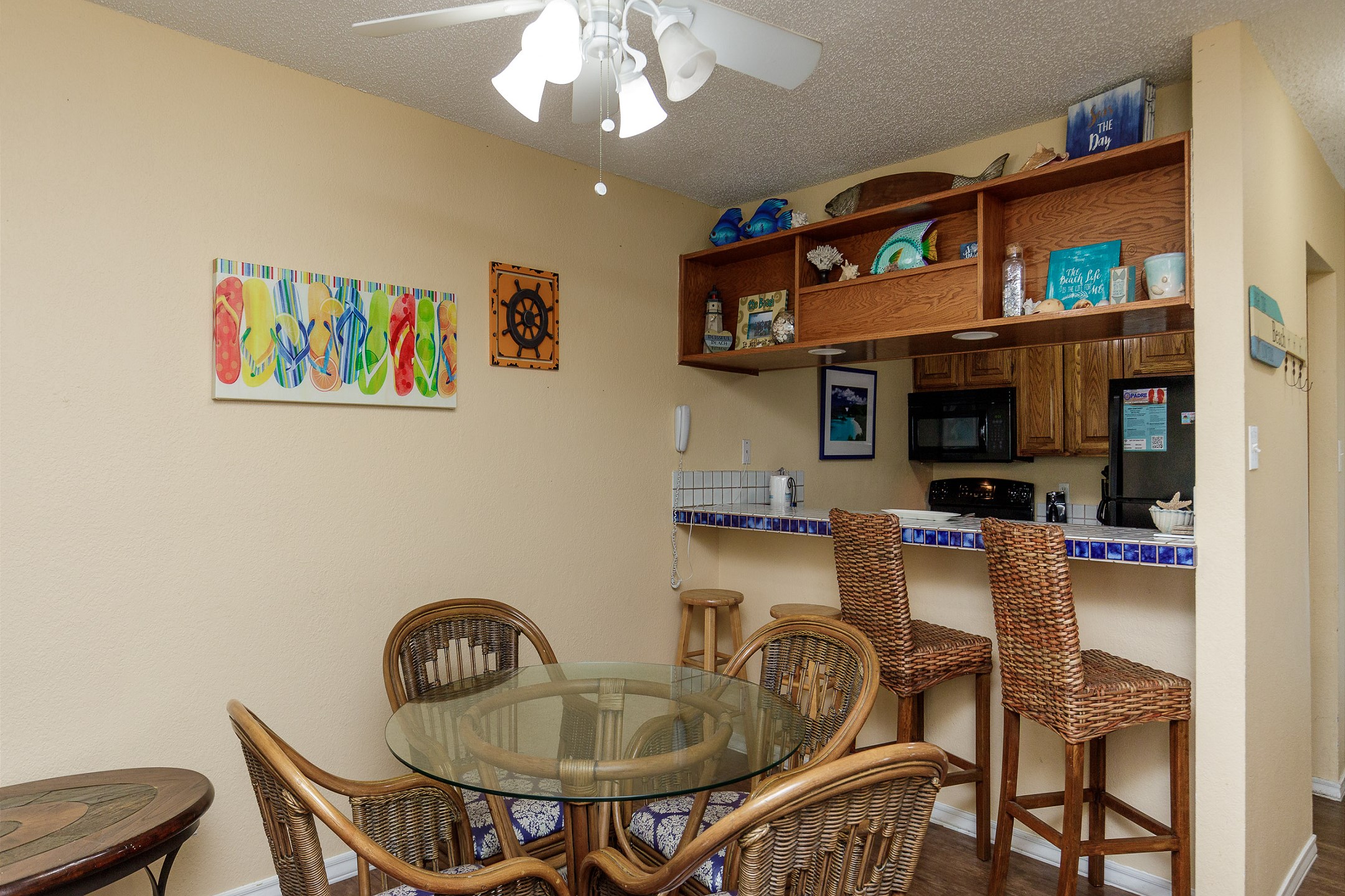Dining and kitchen area with plenty of seating 
