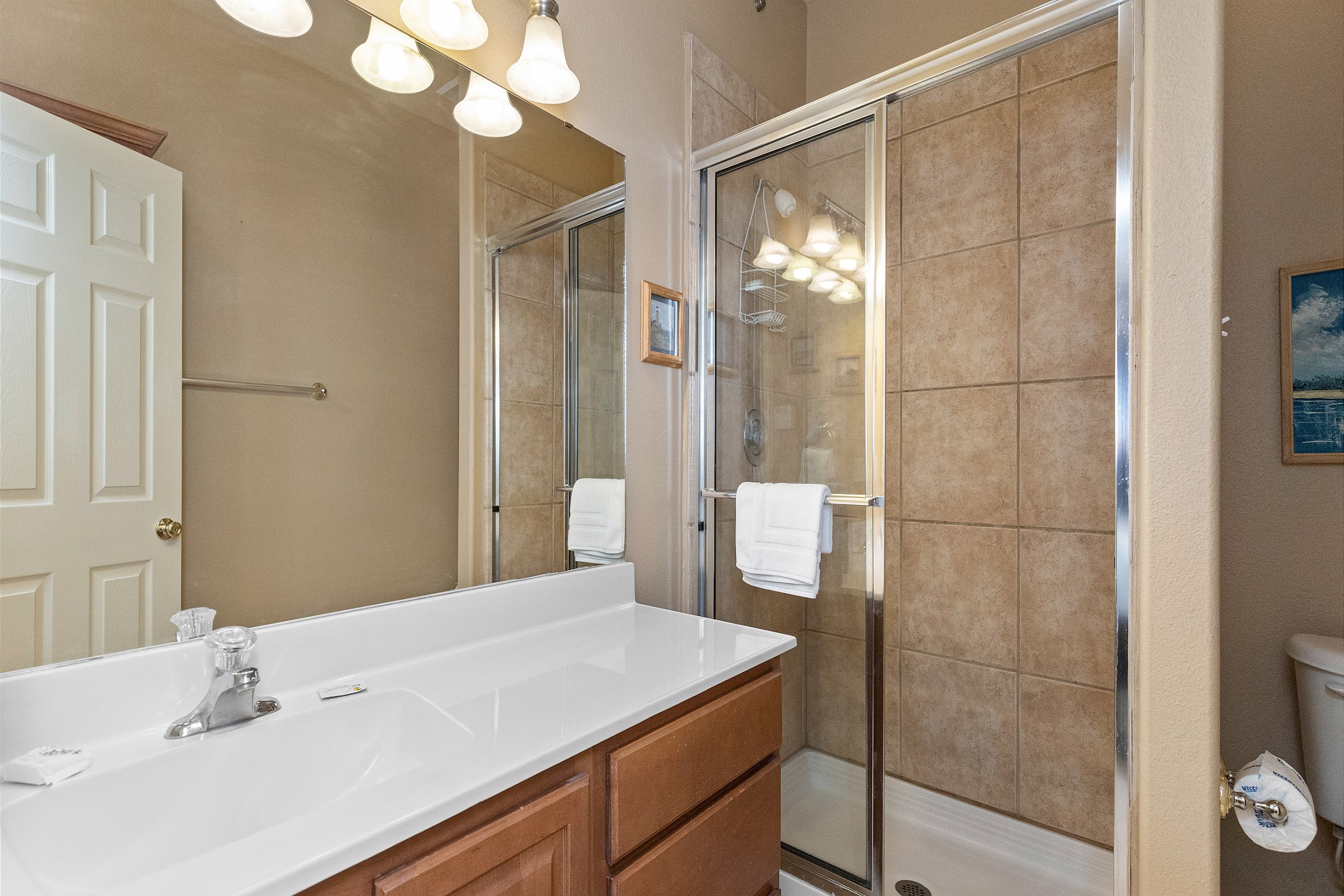 First floor master bathroom with walk-in shower 