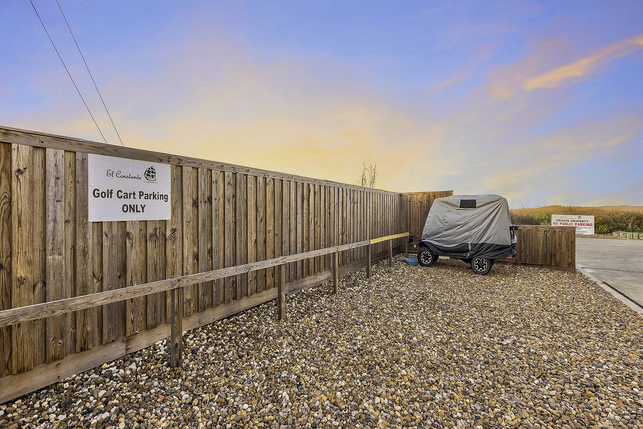 Designated golf cart parking for your convenience