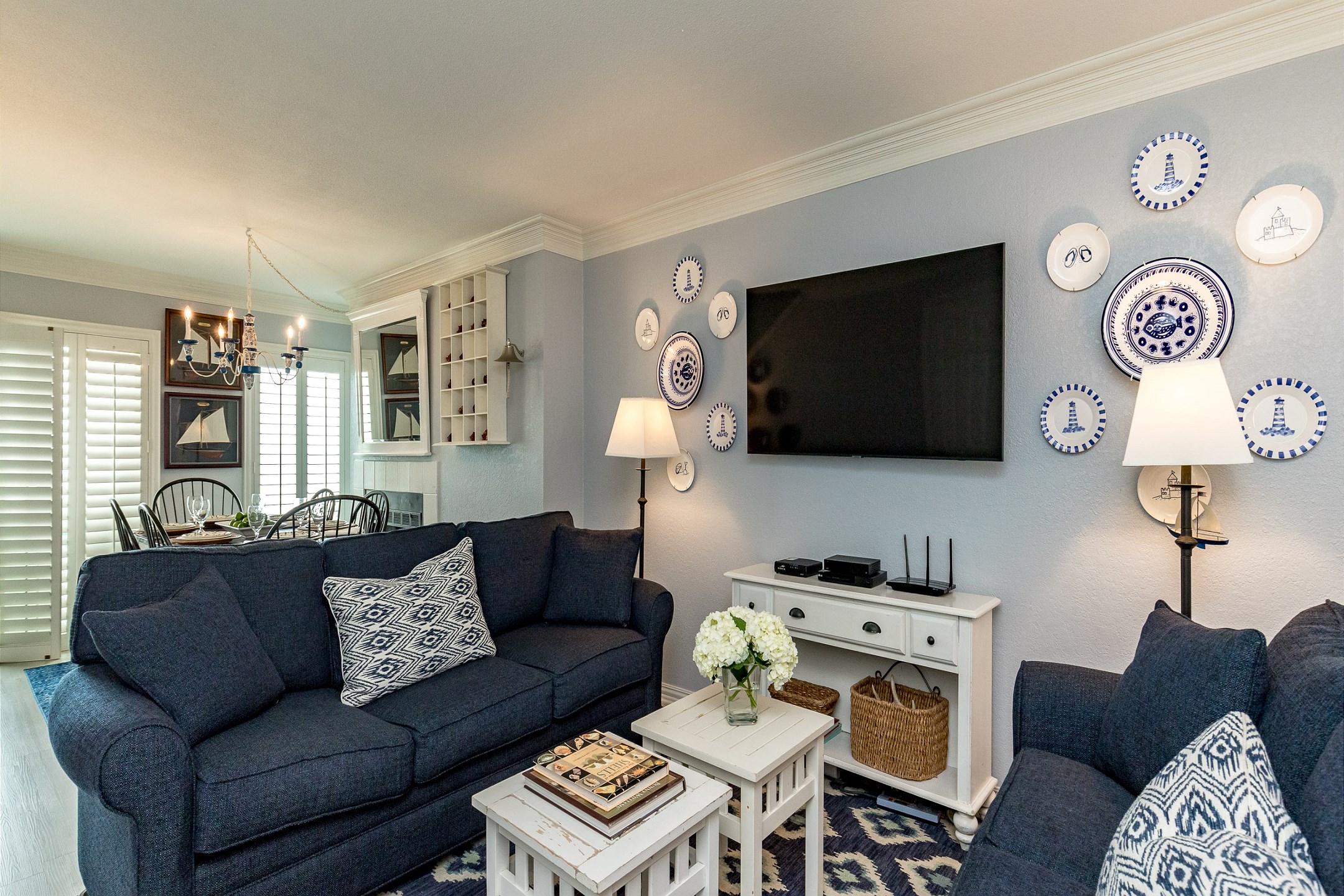 Beautiful living area with flat screen TV