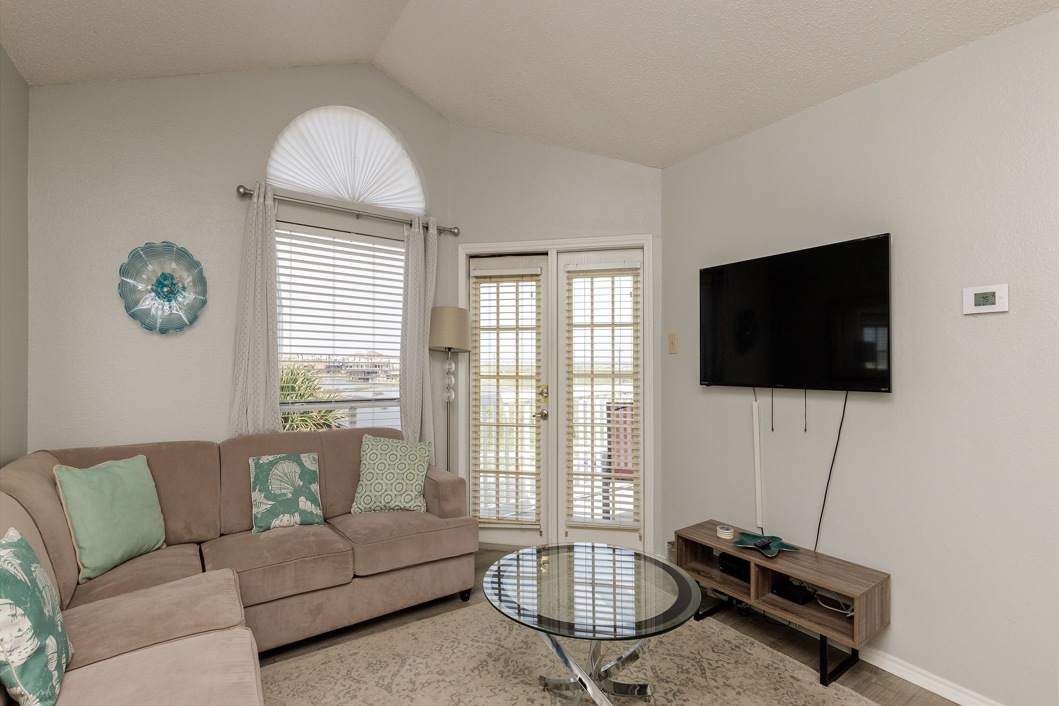 Queen size sleeper sofa in living room 