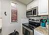 Newly renovated fully equipped kitchen with stainless steel appliances 