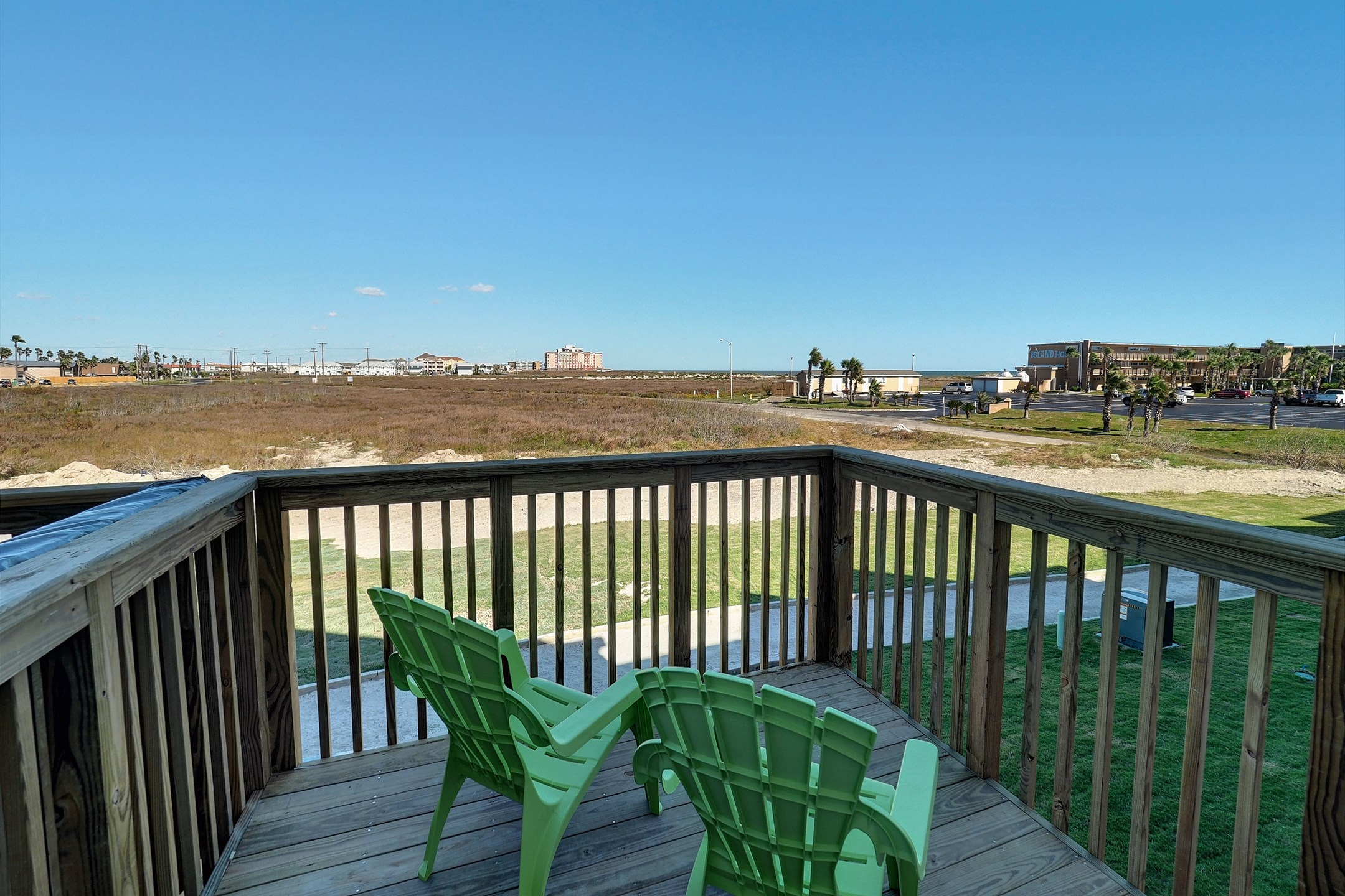 Second floor balcony off living area with a great view