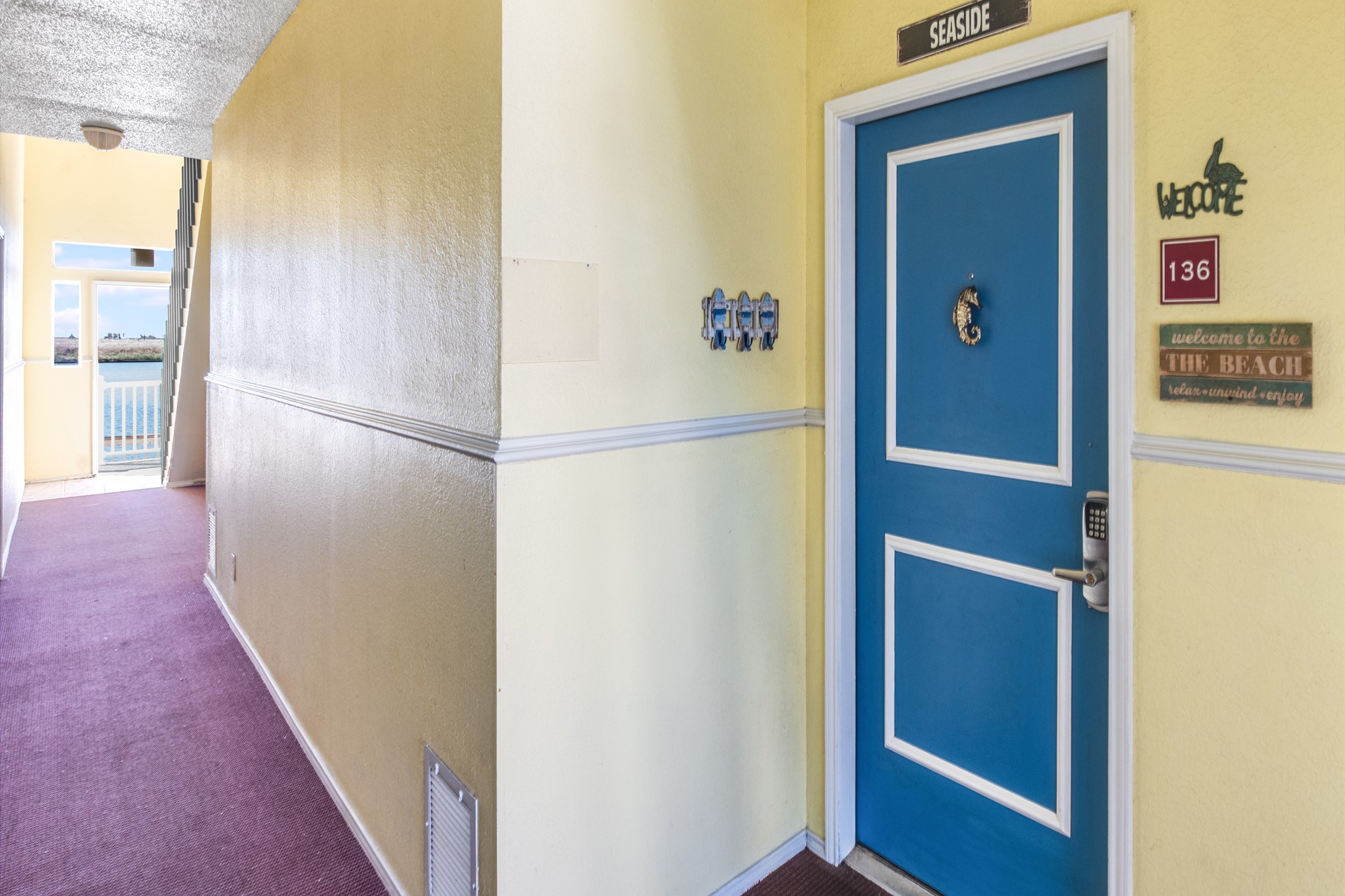 Front entrance with coded lock for added security