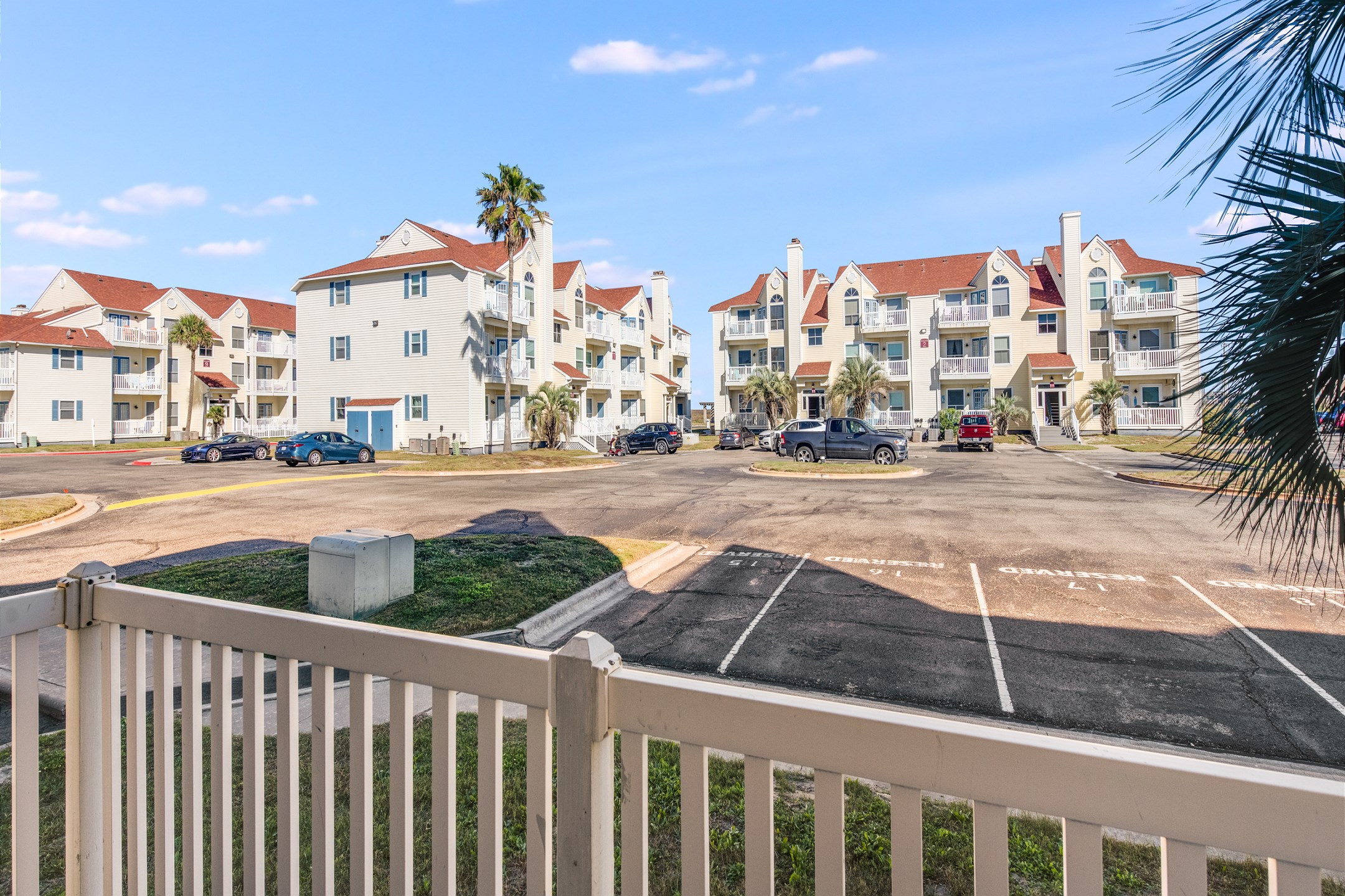 Private patio with chairs 