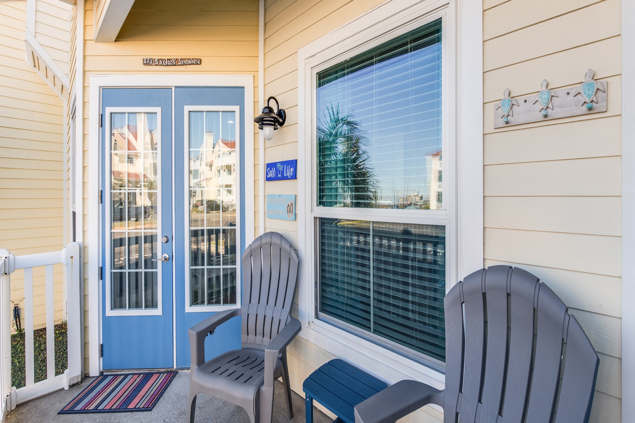 Private patio with chairs