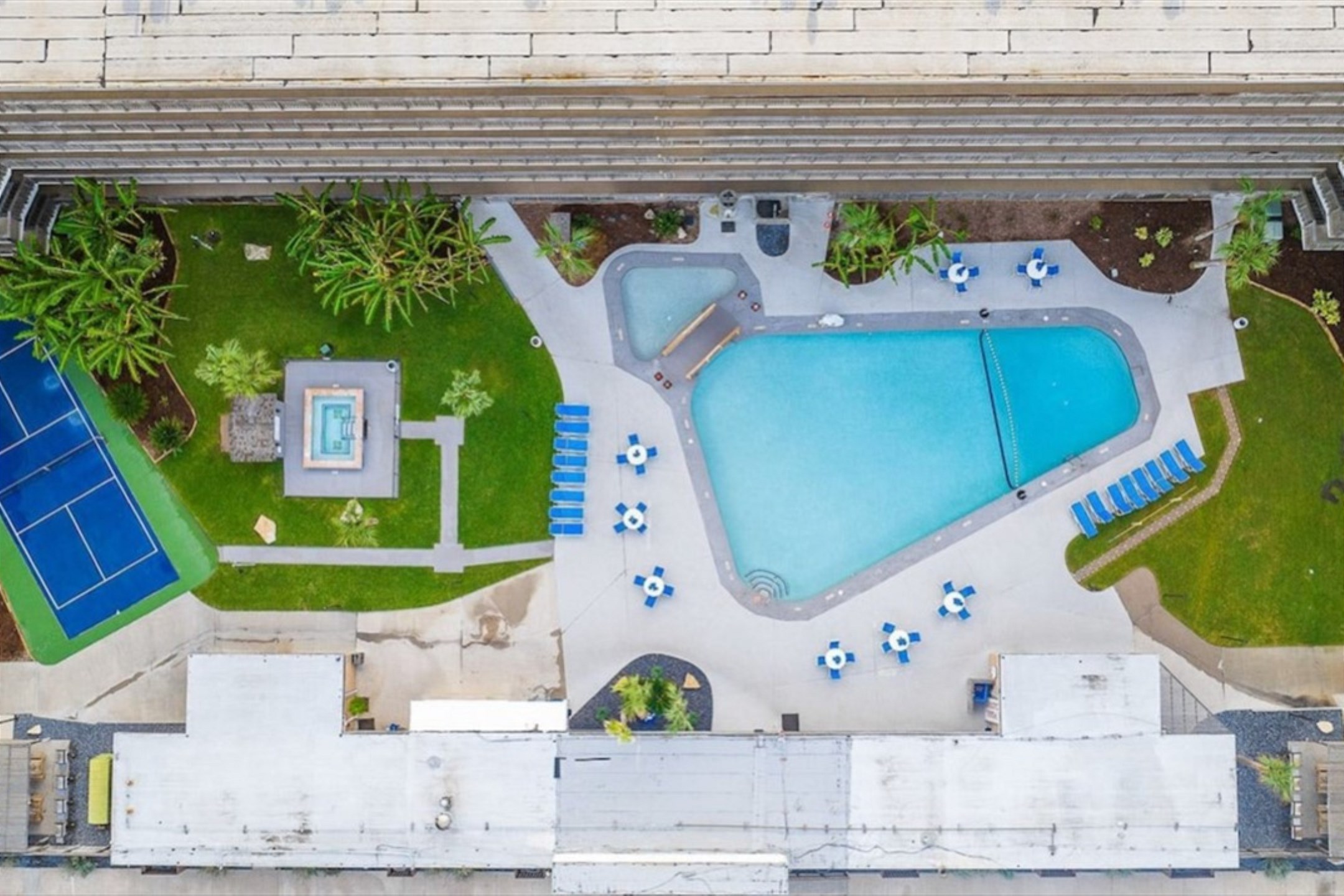 Picturesque pool with an ocean backdrop