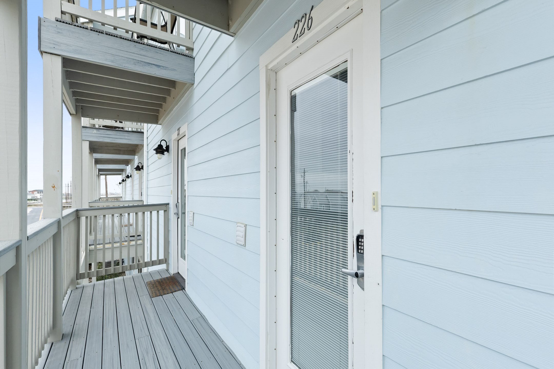 Front entrance with coded lock for added security