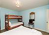 Second bedroom with queen size bed and a twin-over-full size bunk bed