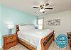 Updated master bedroom with king size bed and new lamps with USB cord