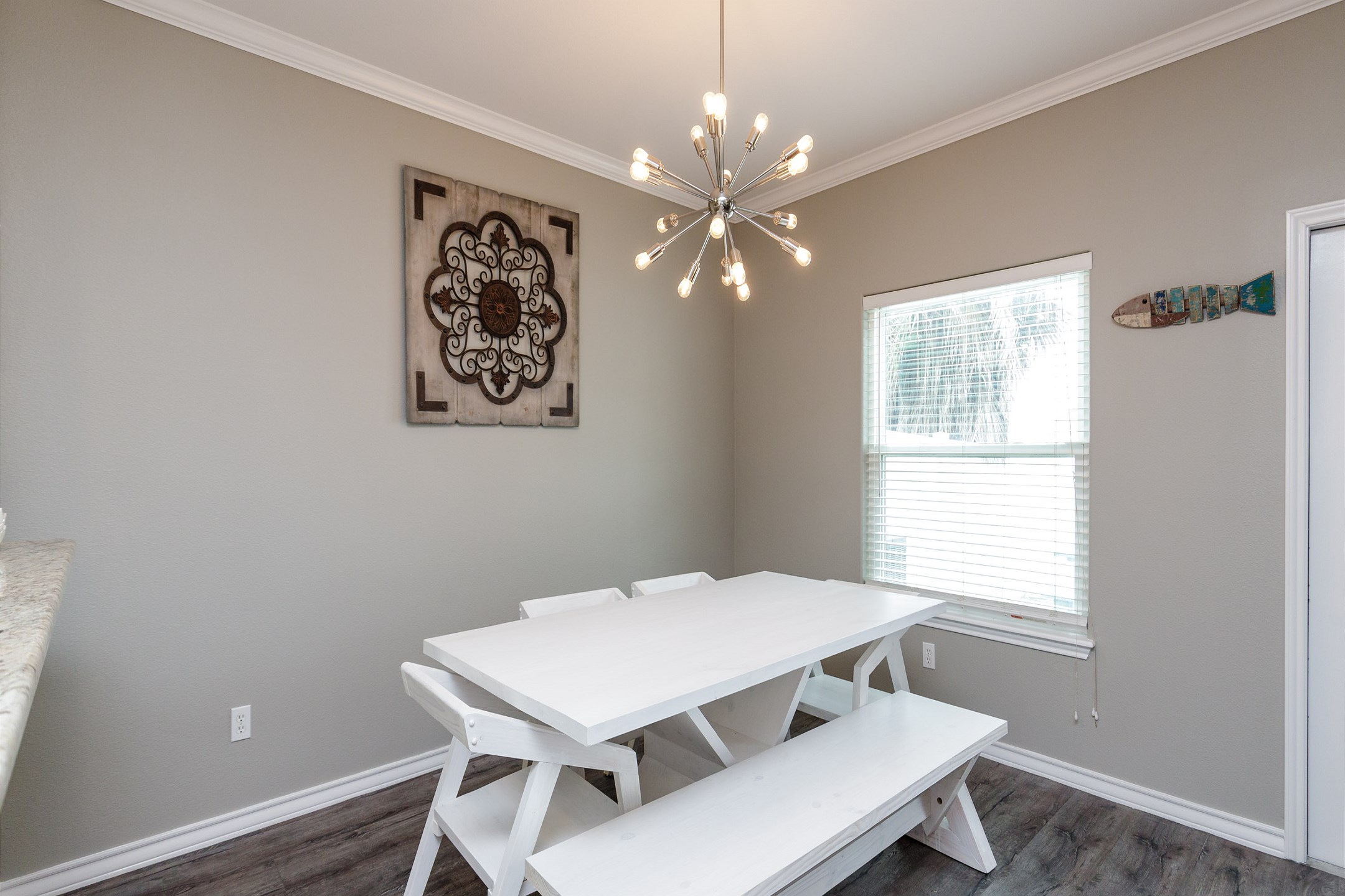 Enjoy a meal with family and friends at this spacious dining table
