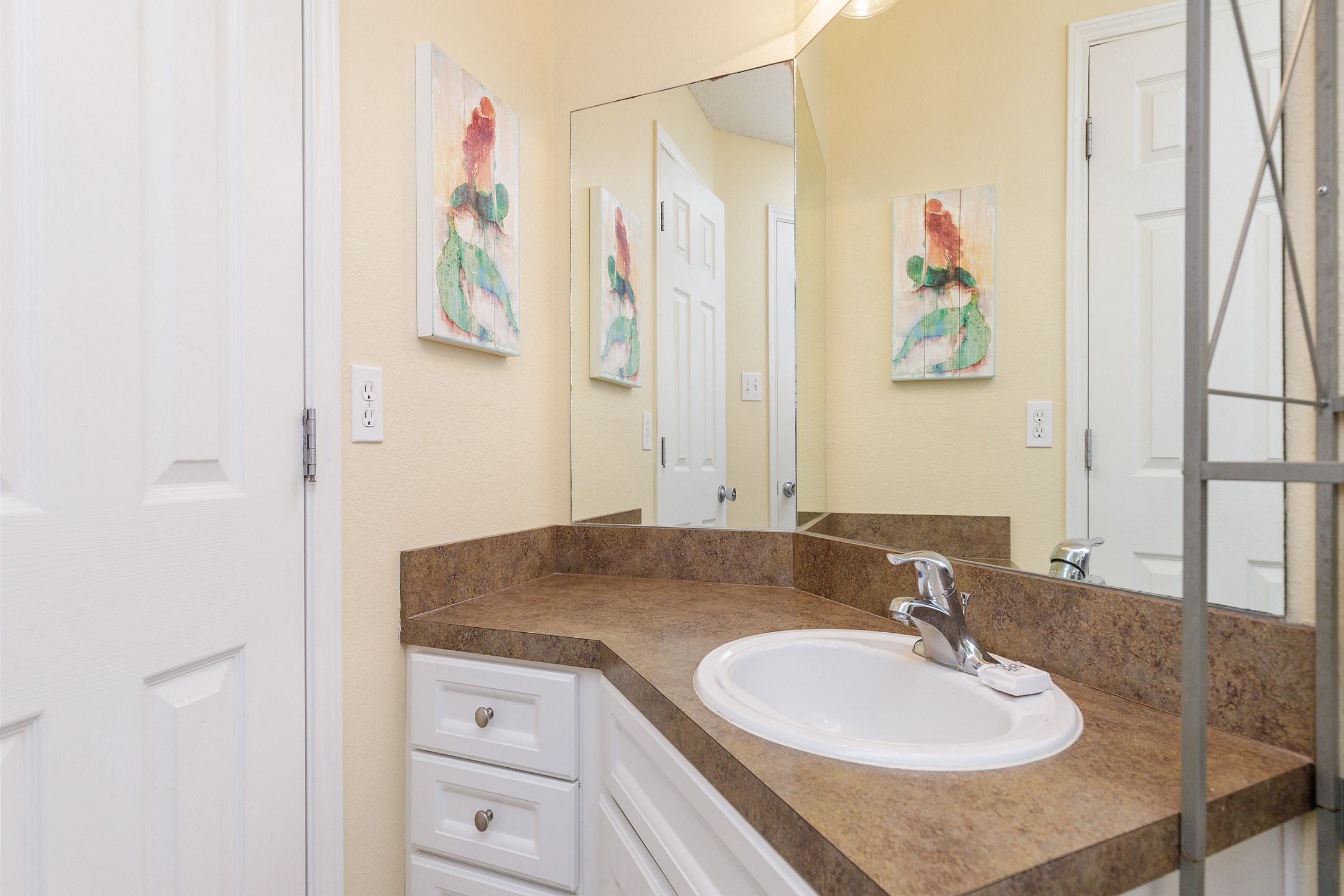 Guest bathroom with tub and shower combo