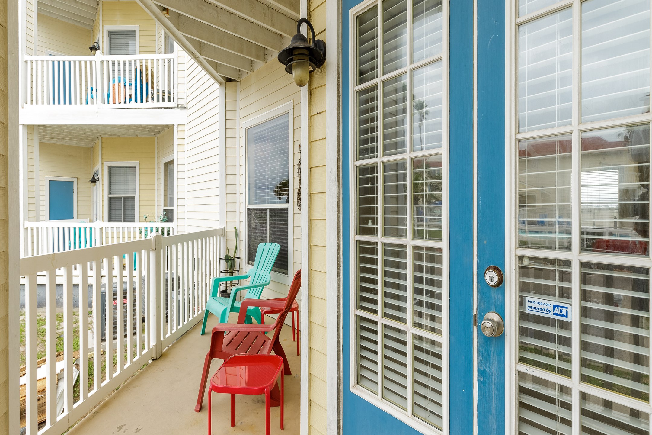 Peaceful poolside views right from your private covered patio