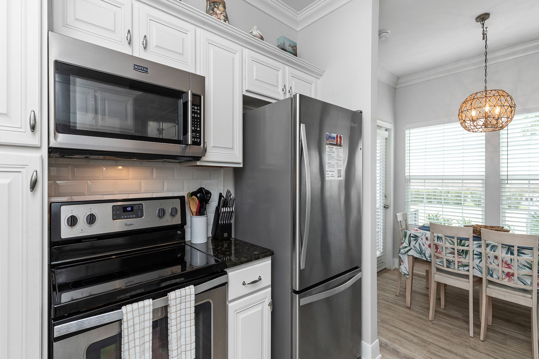 Modern kitchen with stainless steel appliances