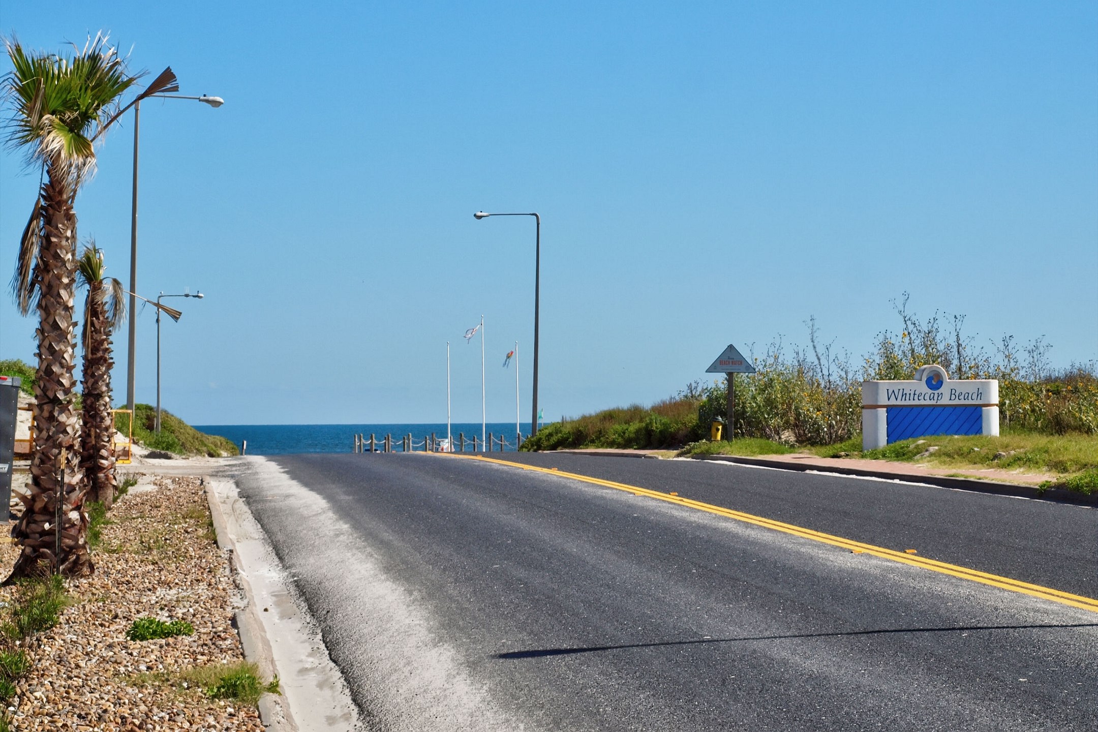 Walking distance to the beach, just down the road