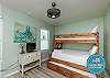Second bedroom with twin over full size bunk bed and twin trundle 