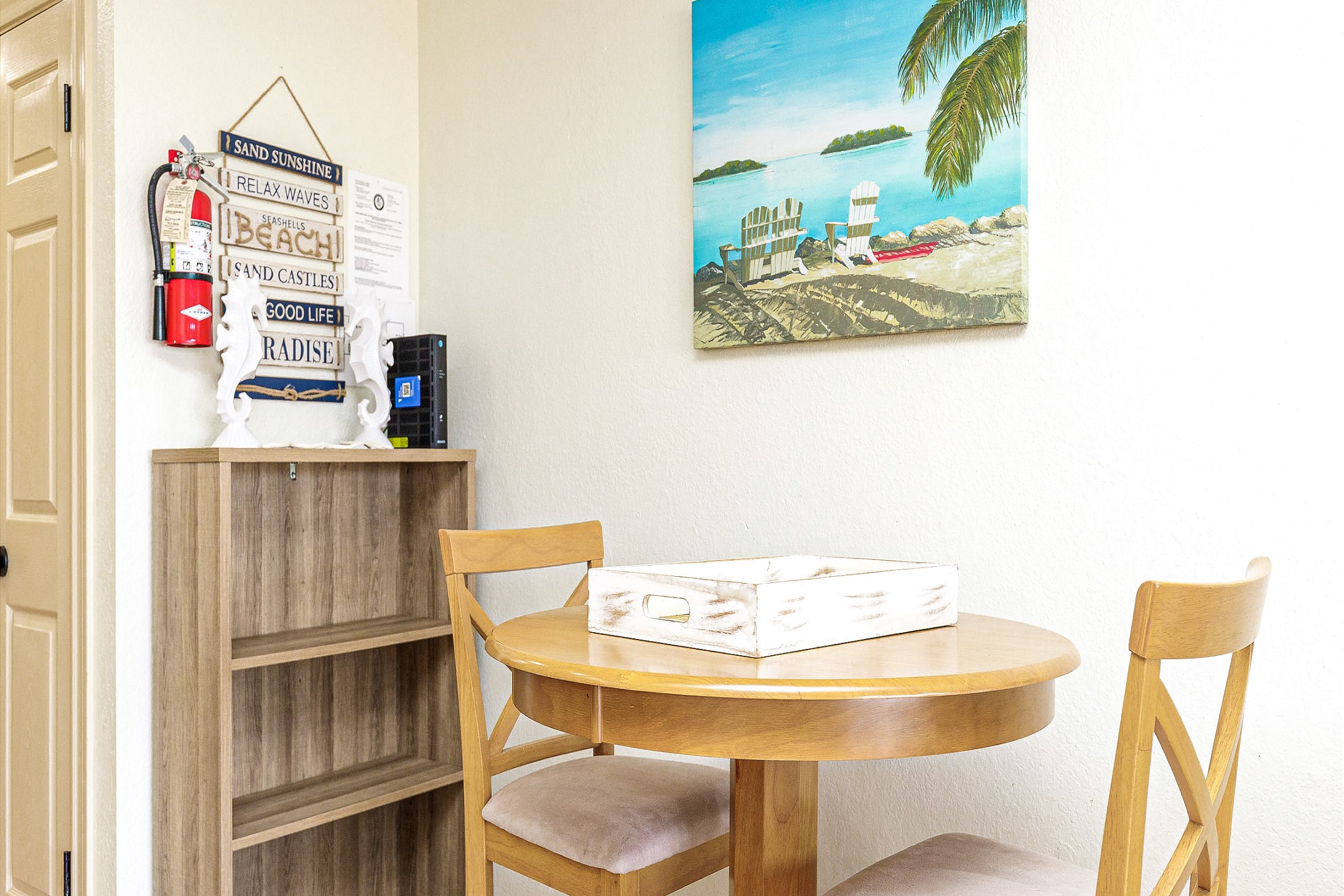 Dining table with seating for two