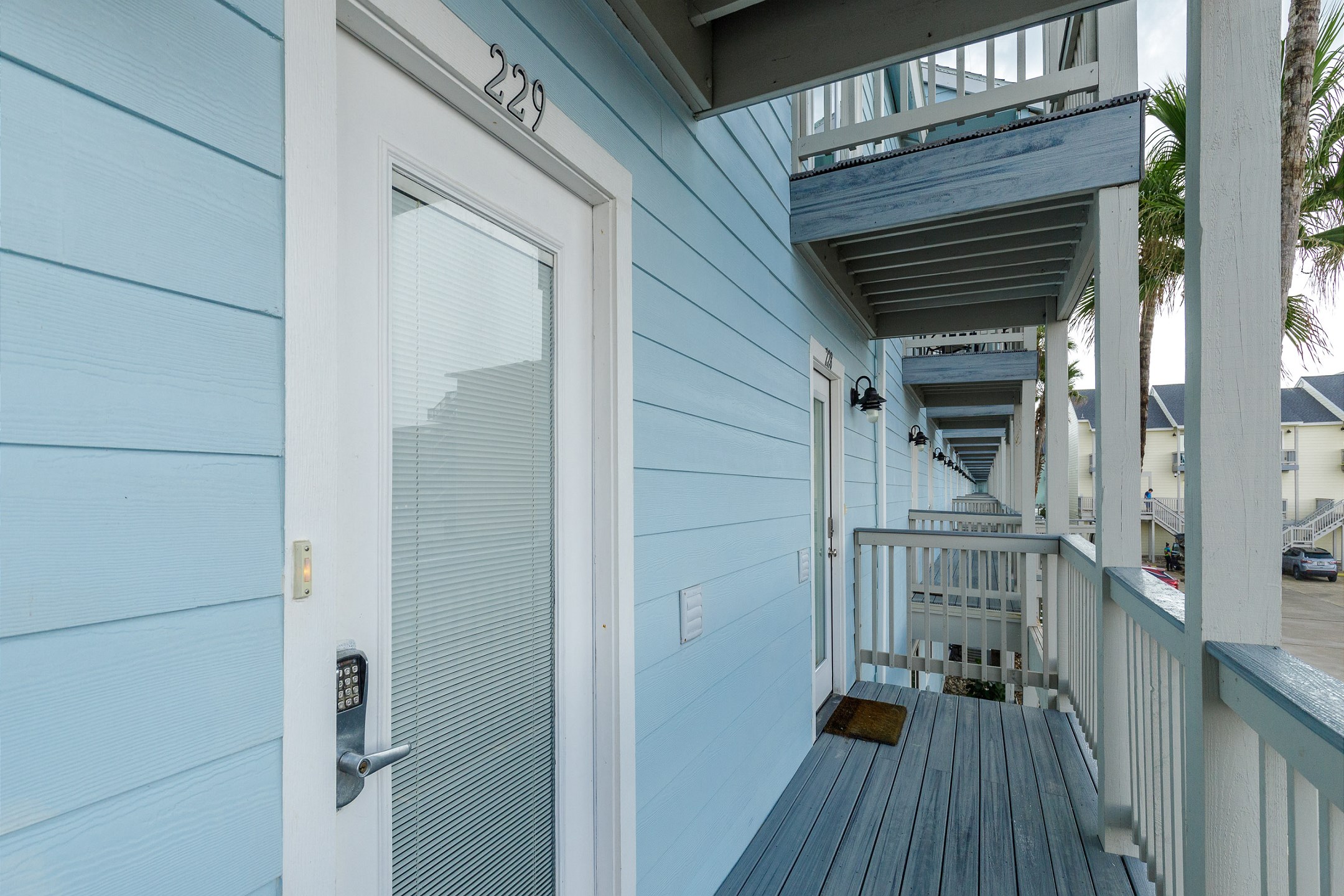 Front door entrance to #229 on the second floor