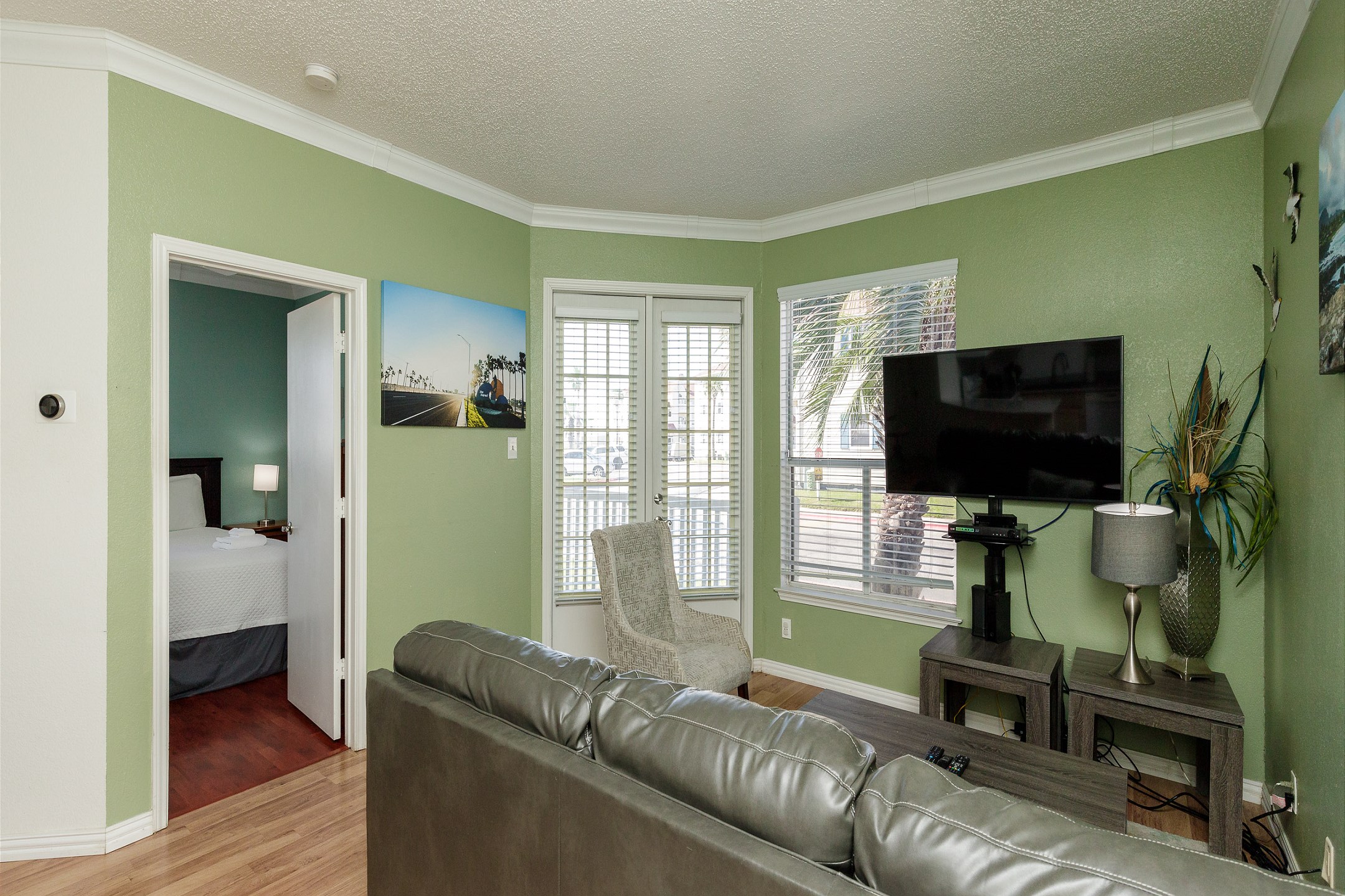 Relax on the cozy couch and let time pass you by 