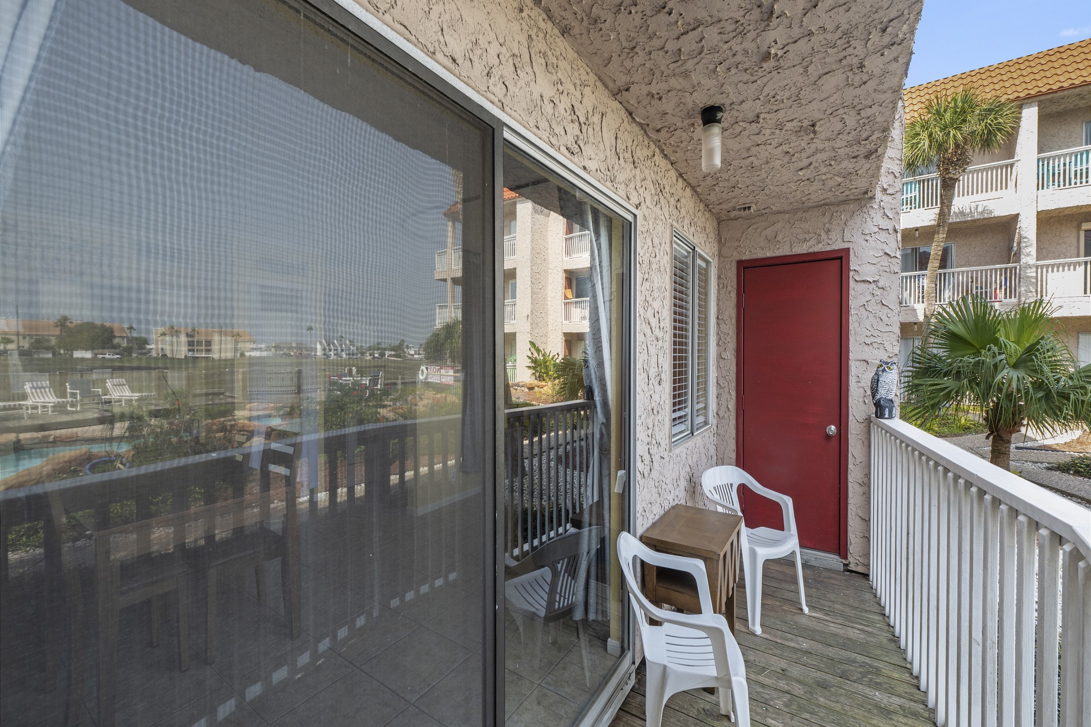 Cozy patio with chairs 