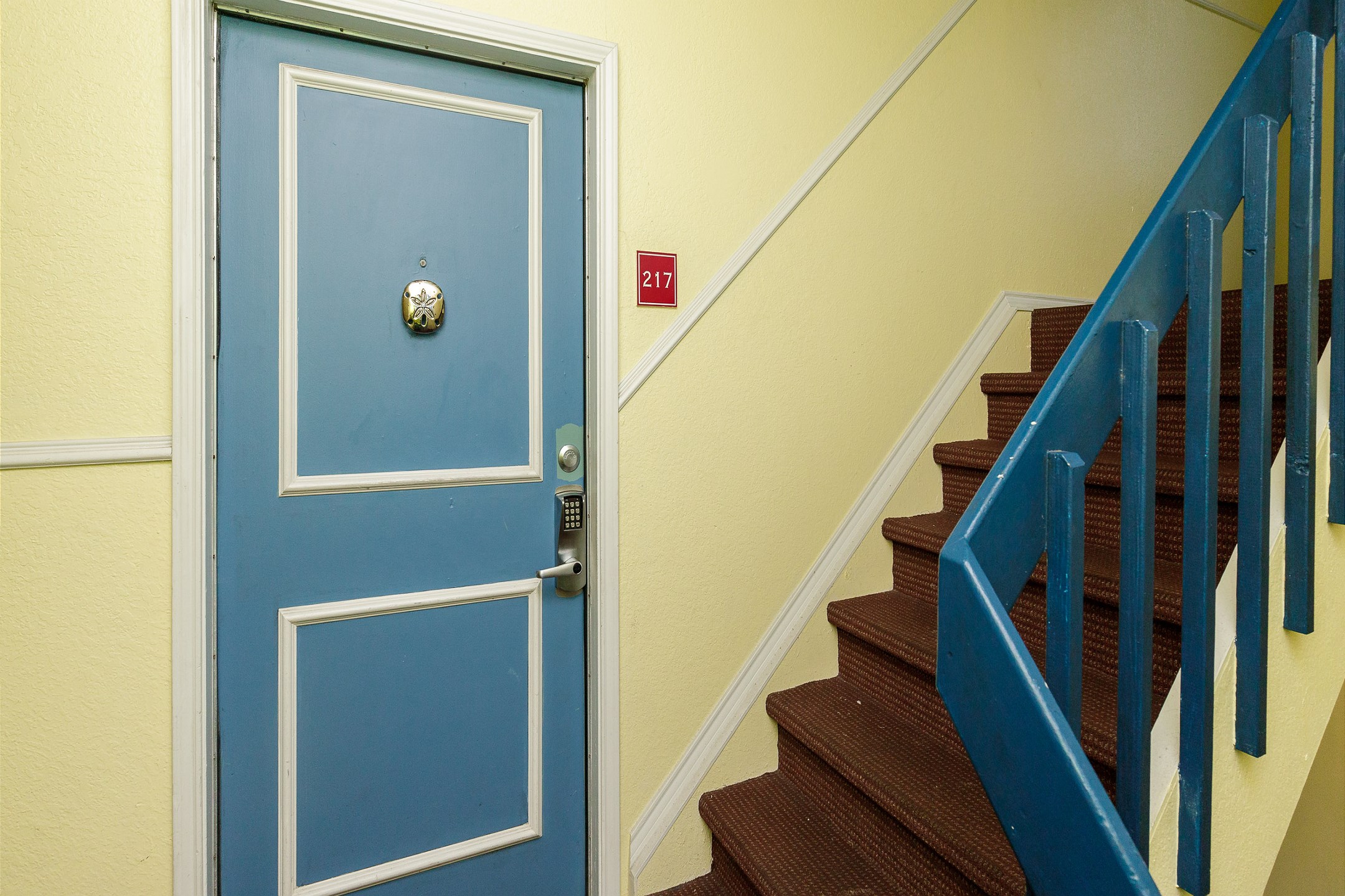 Front door entrance on second floor, #217
