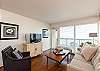 Nicely decorated living area with beachfront views