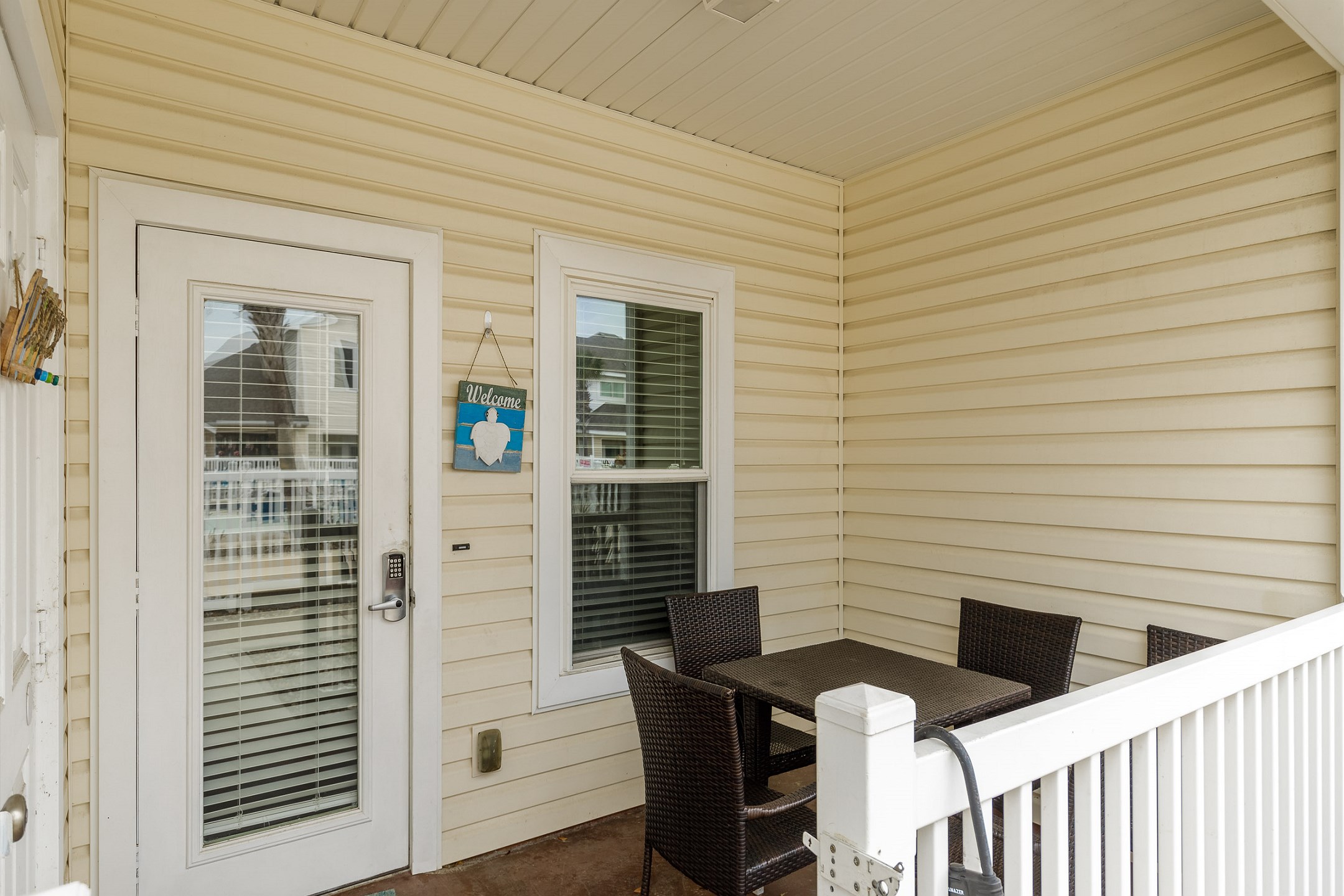 Front entryway with coded lock for added security