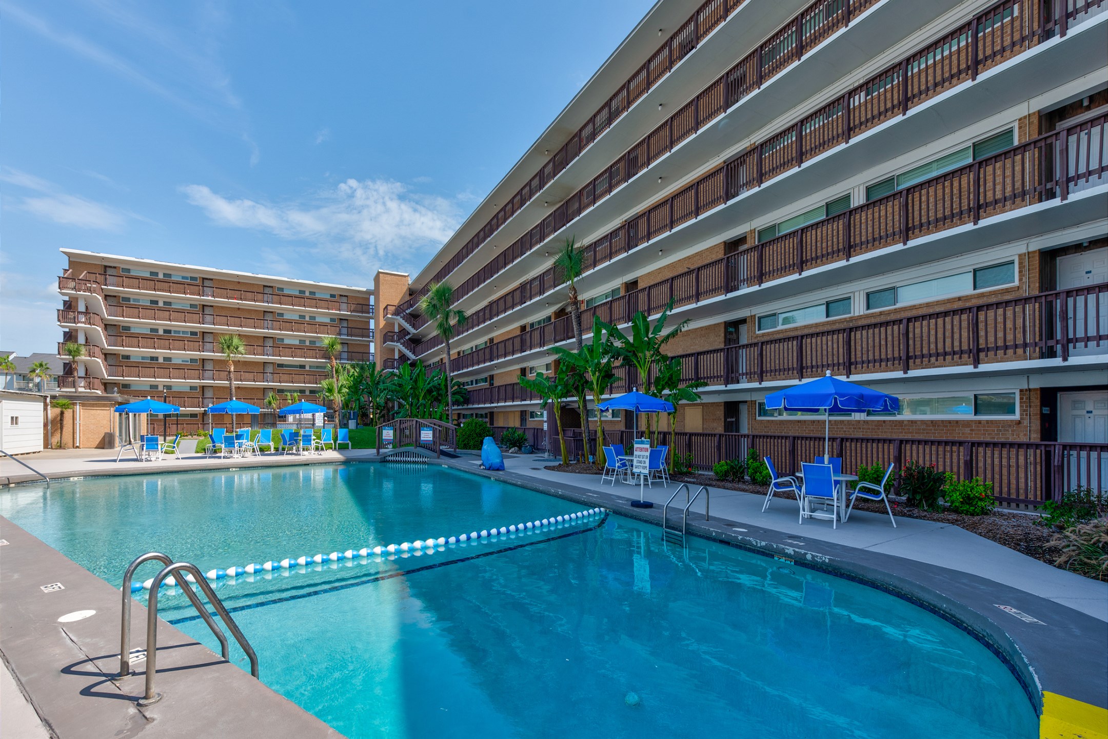 Refreshing, heated pool at Gulfstream with charming features