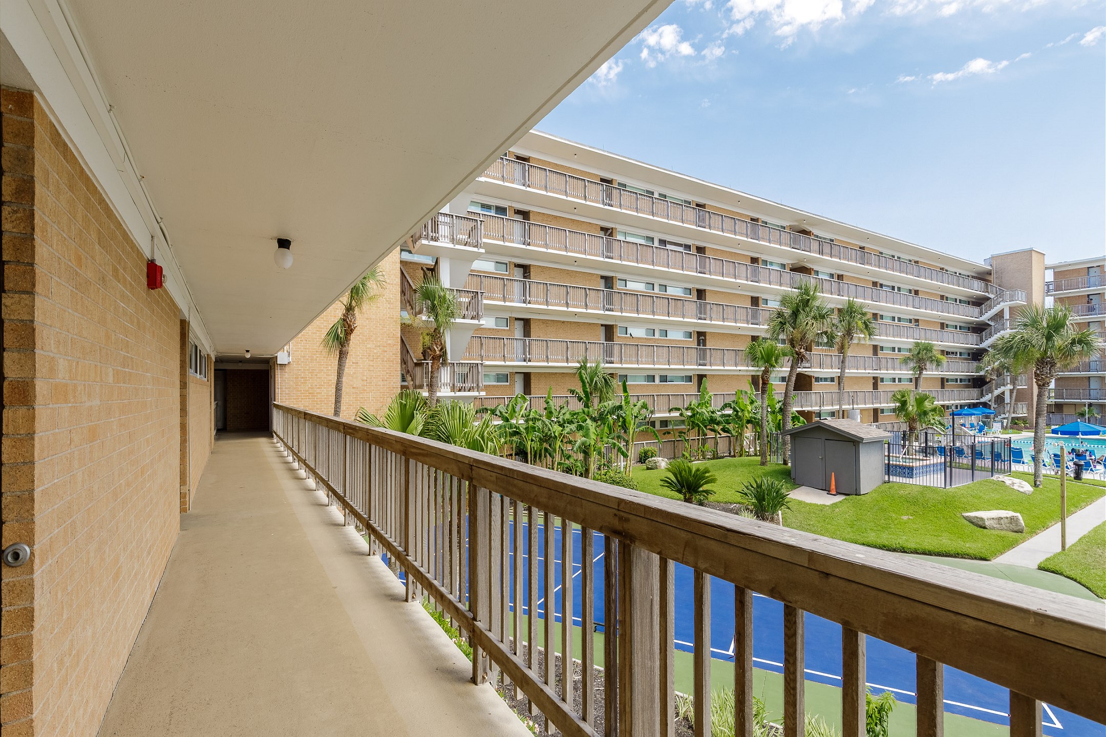 2nd floor condo with view of complex courtyard