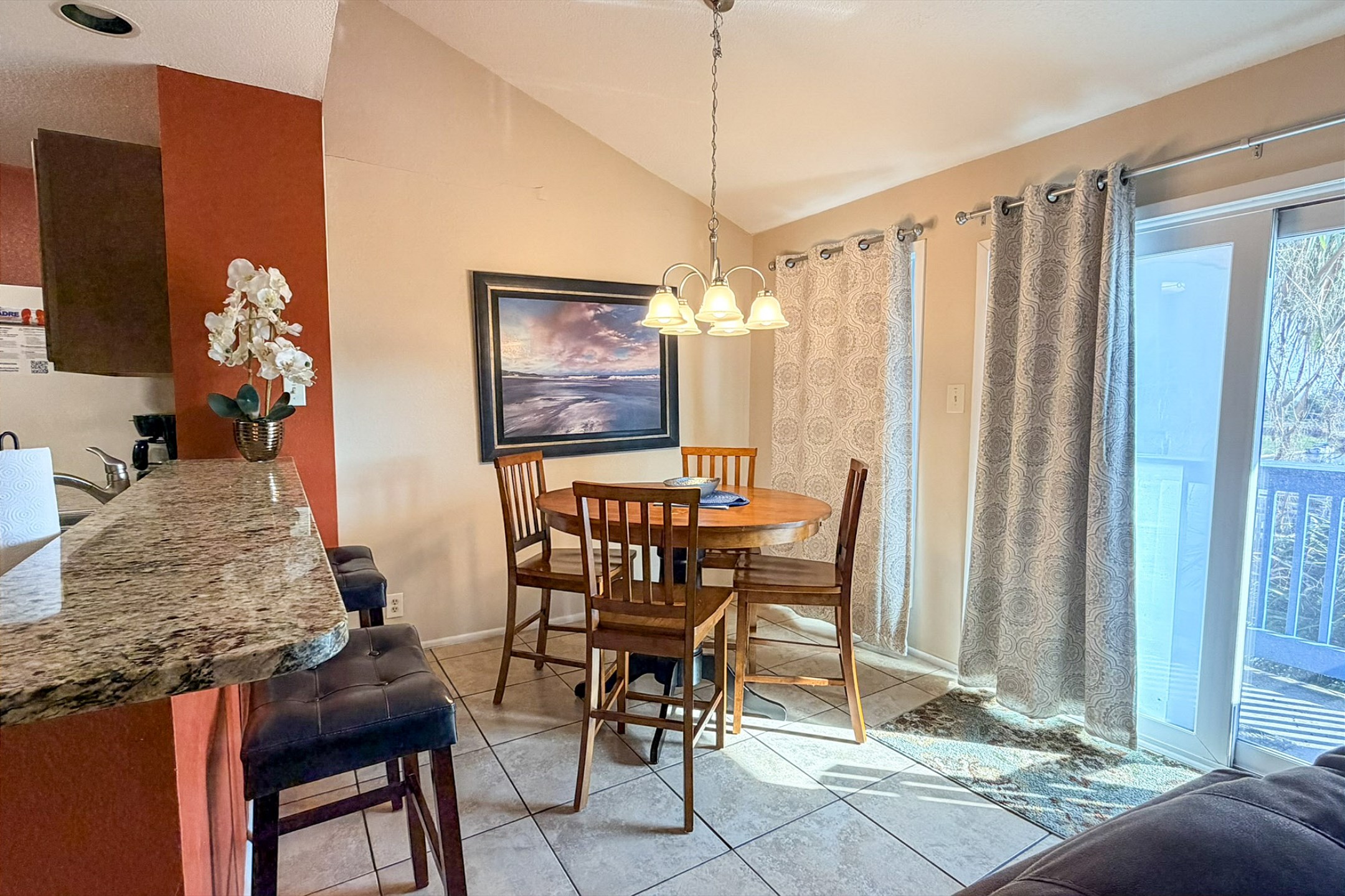 Enjoy stunning views while dining at the table or breakfast bar