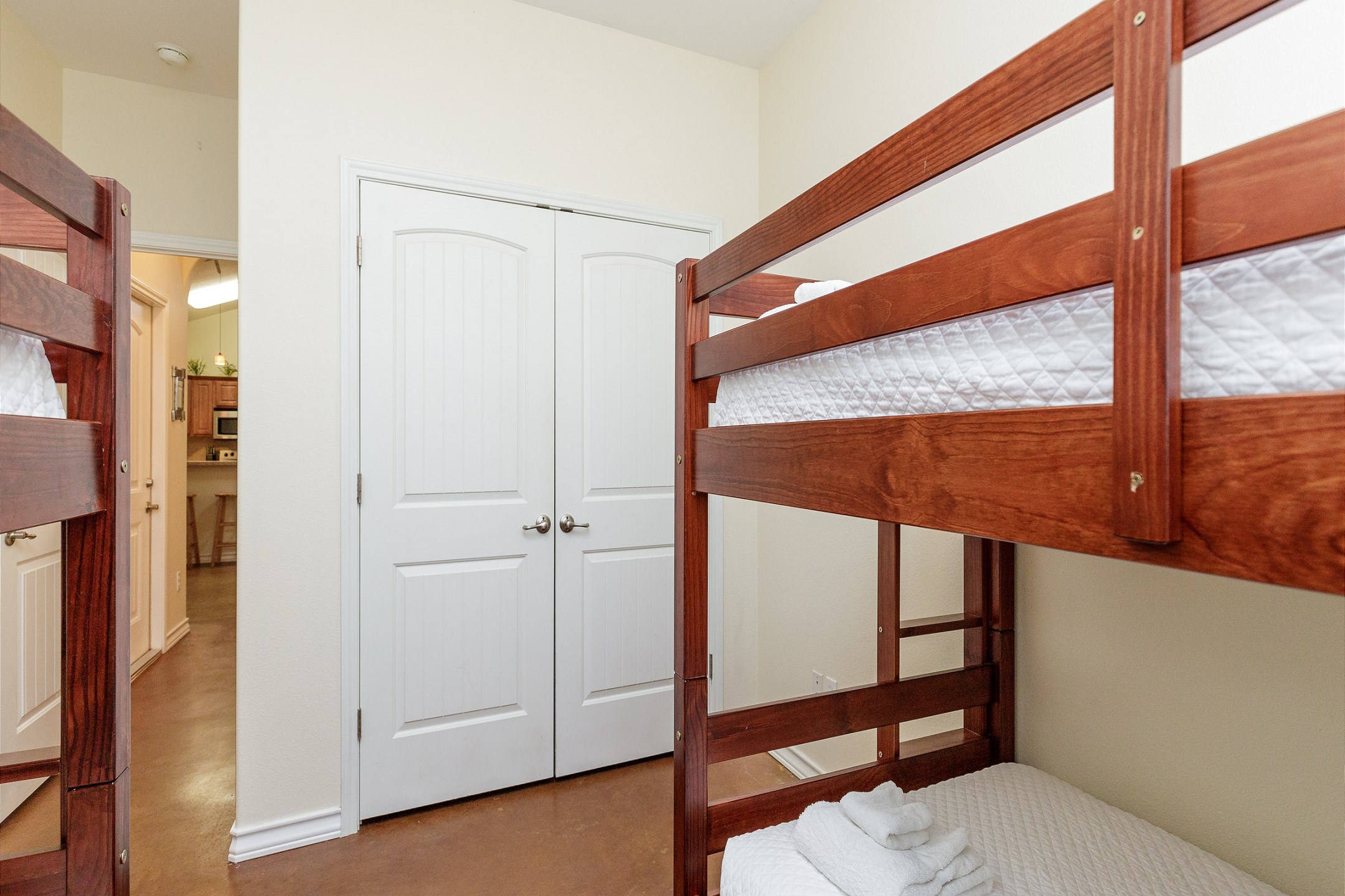 Guest bedroom with two twin size bunk beds