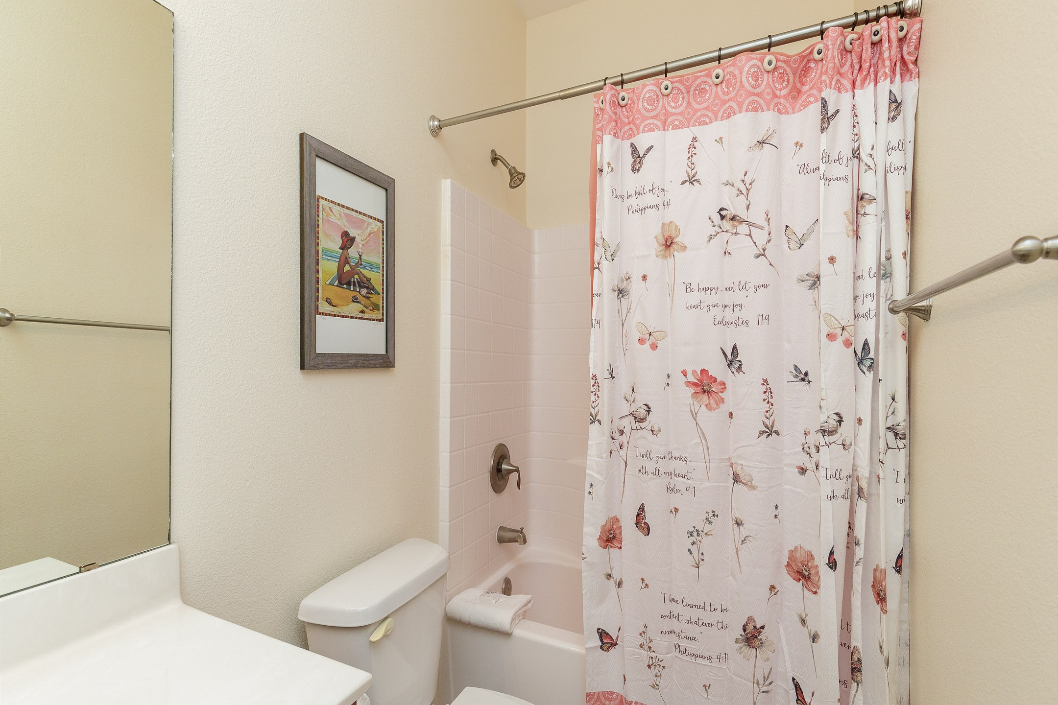 Master bathroom with tub/shower combo