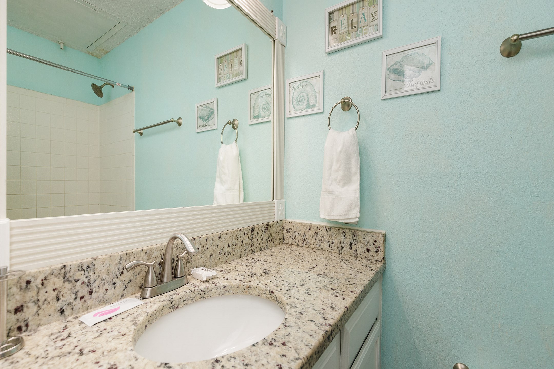 Bathroom with tub and shower
