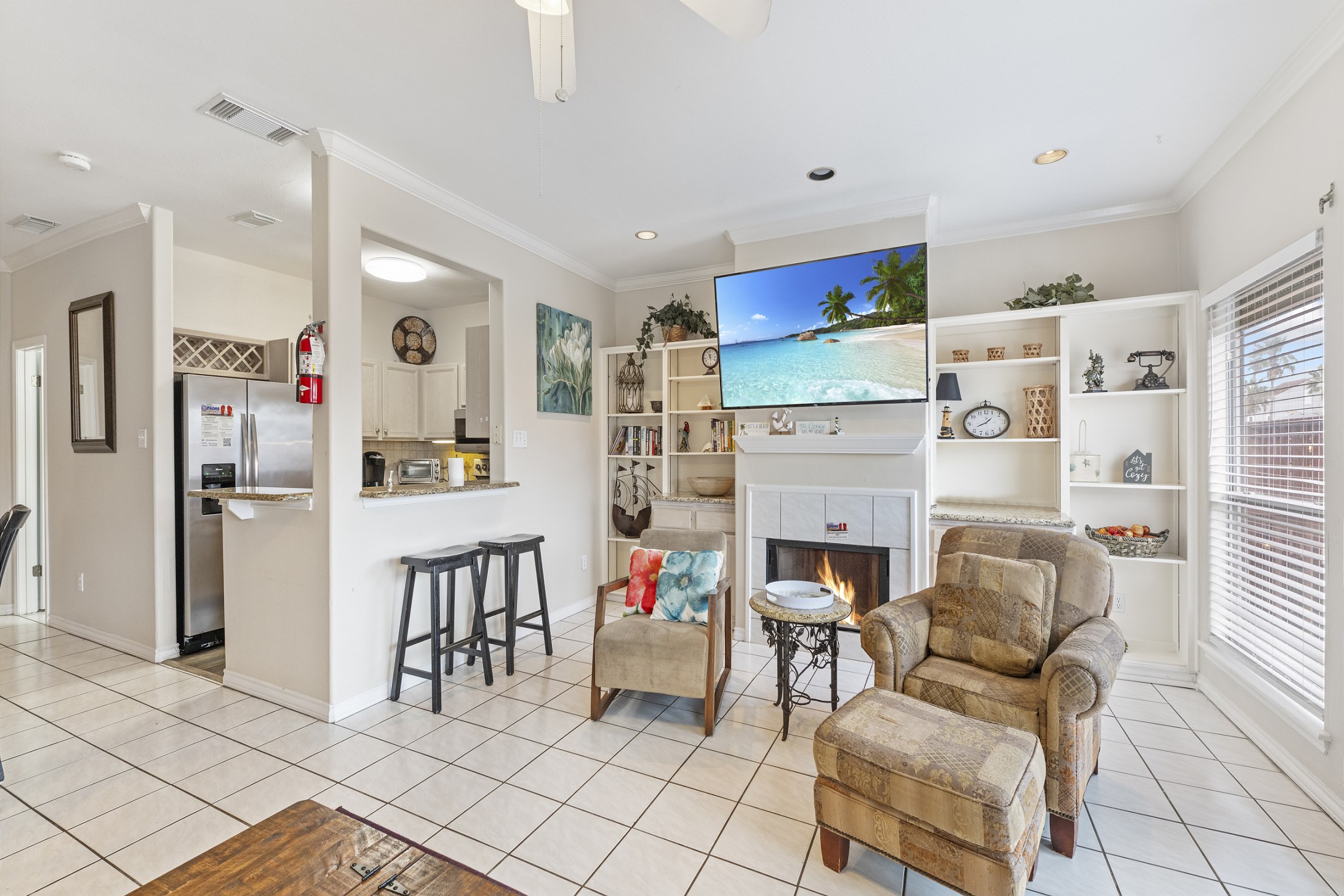 Relax and enjoy the big screen TV