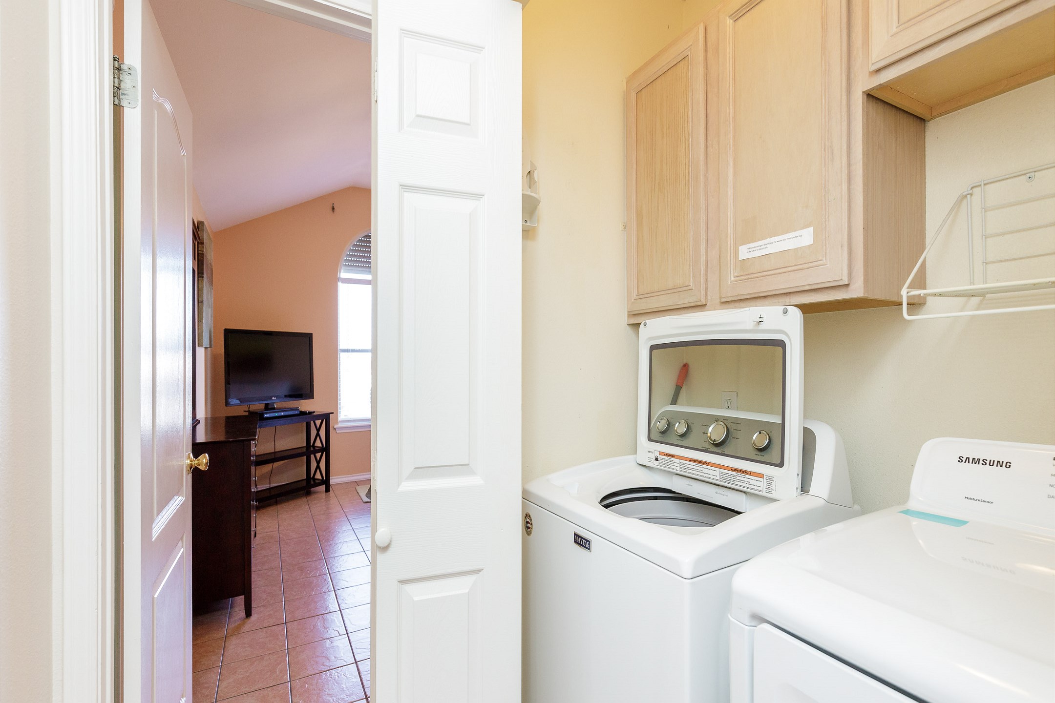 Washer and dryer on the second floor for your convenience