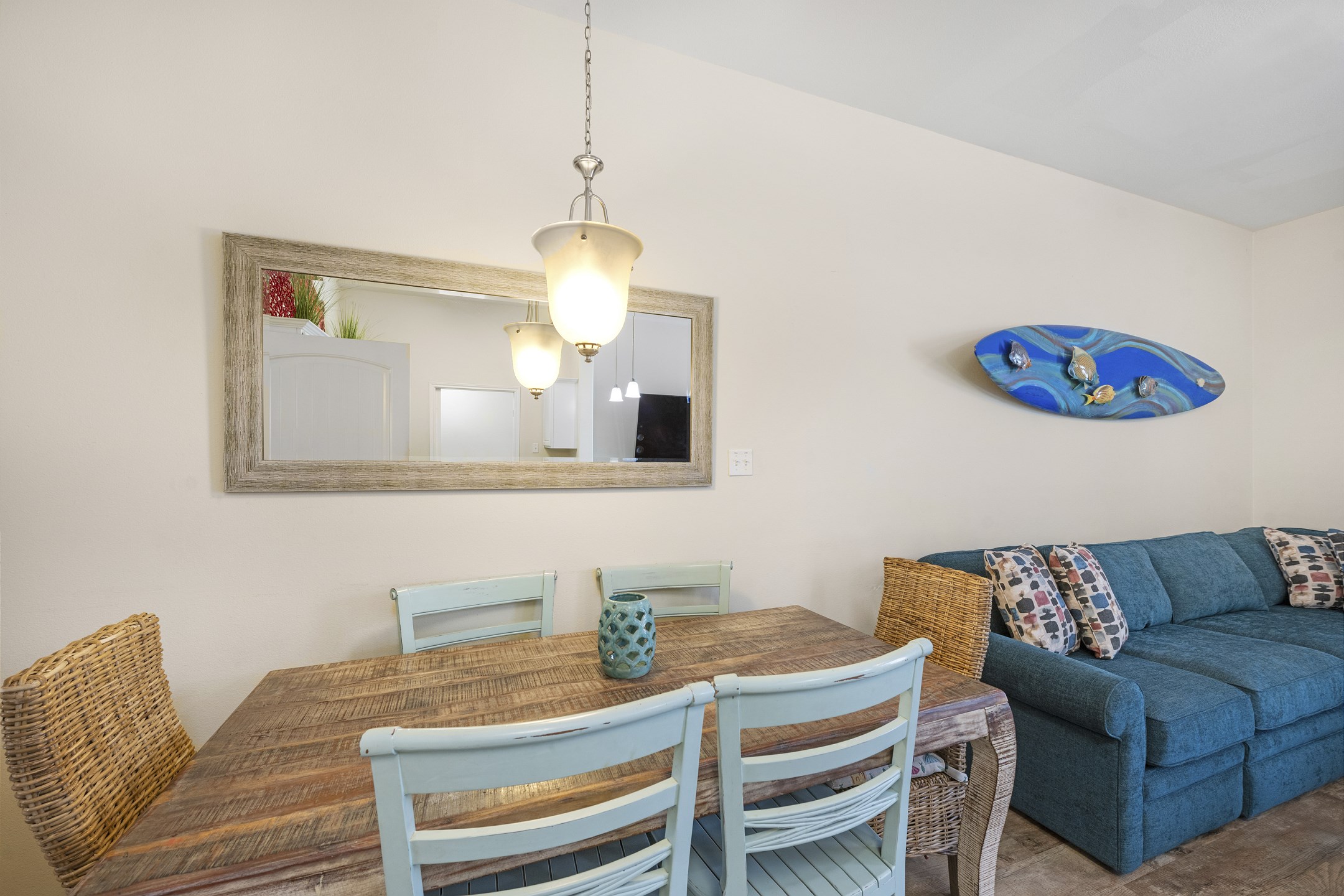 Traditional dining area with a beachside twist