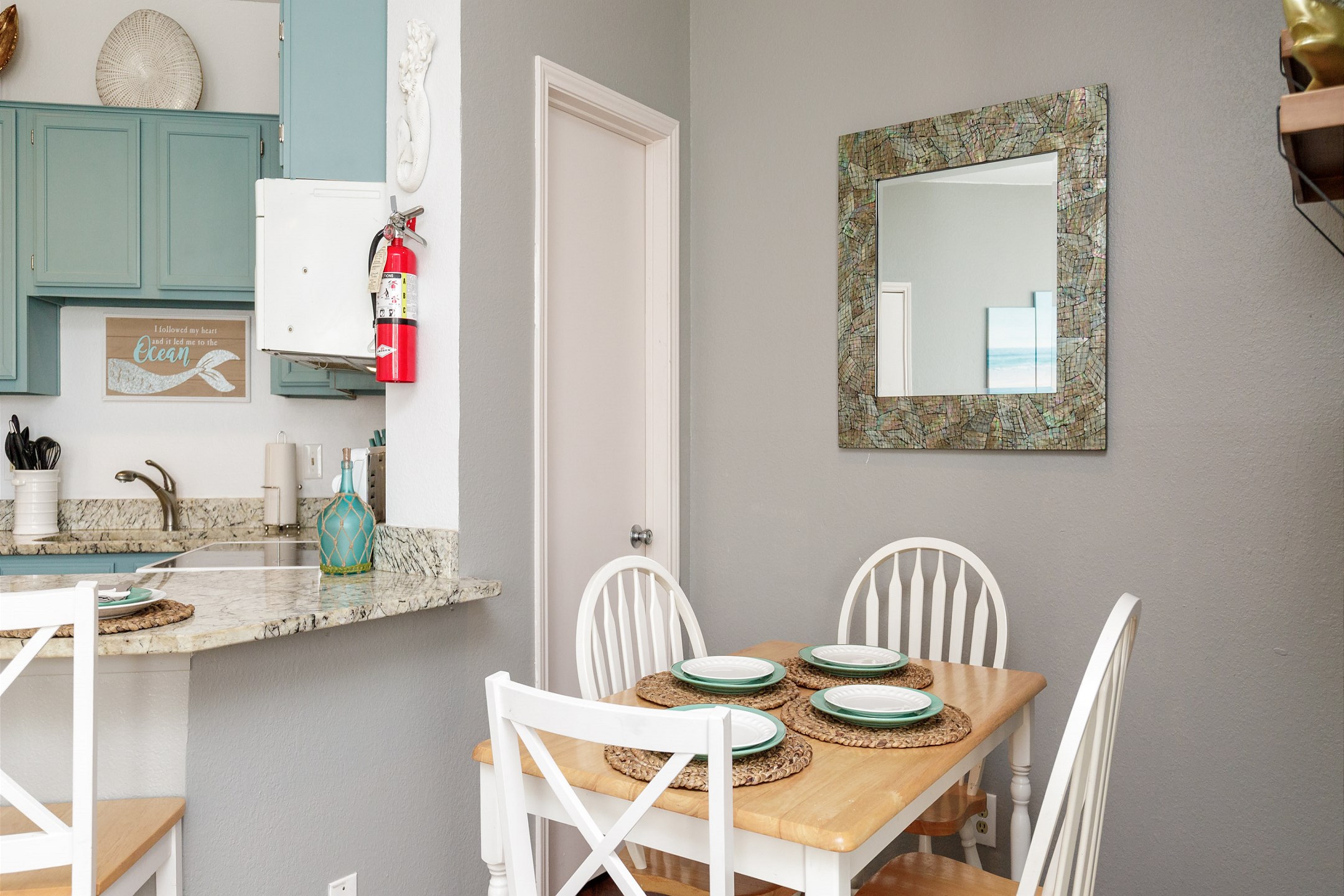 Dining table with seating for four 